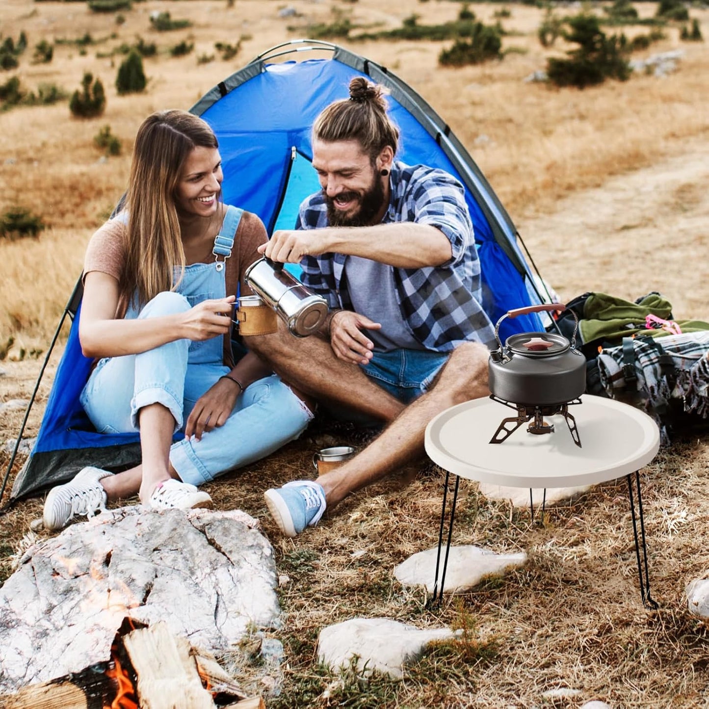 Home or Outdoor Multi-Functional Folding Portable Space-Saving Table (White)