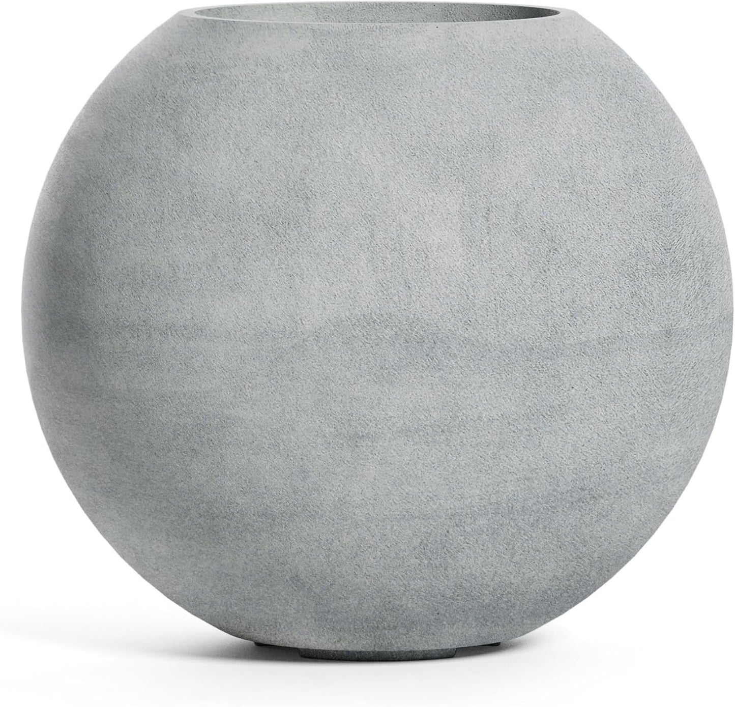 Orbo Large Planter – Fiberglass Indoor/Outdoor and Weather-Resistant Globe Planter (Concrete Stone, 35.4" D x 31.3" H)
