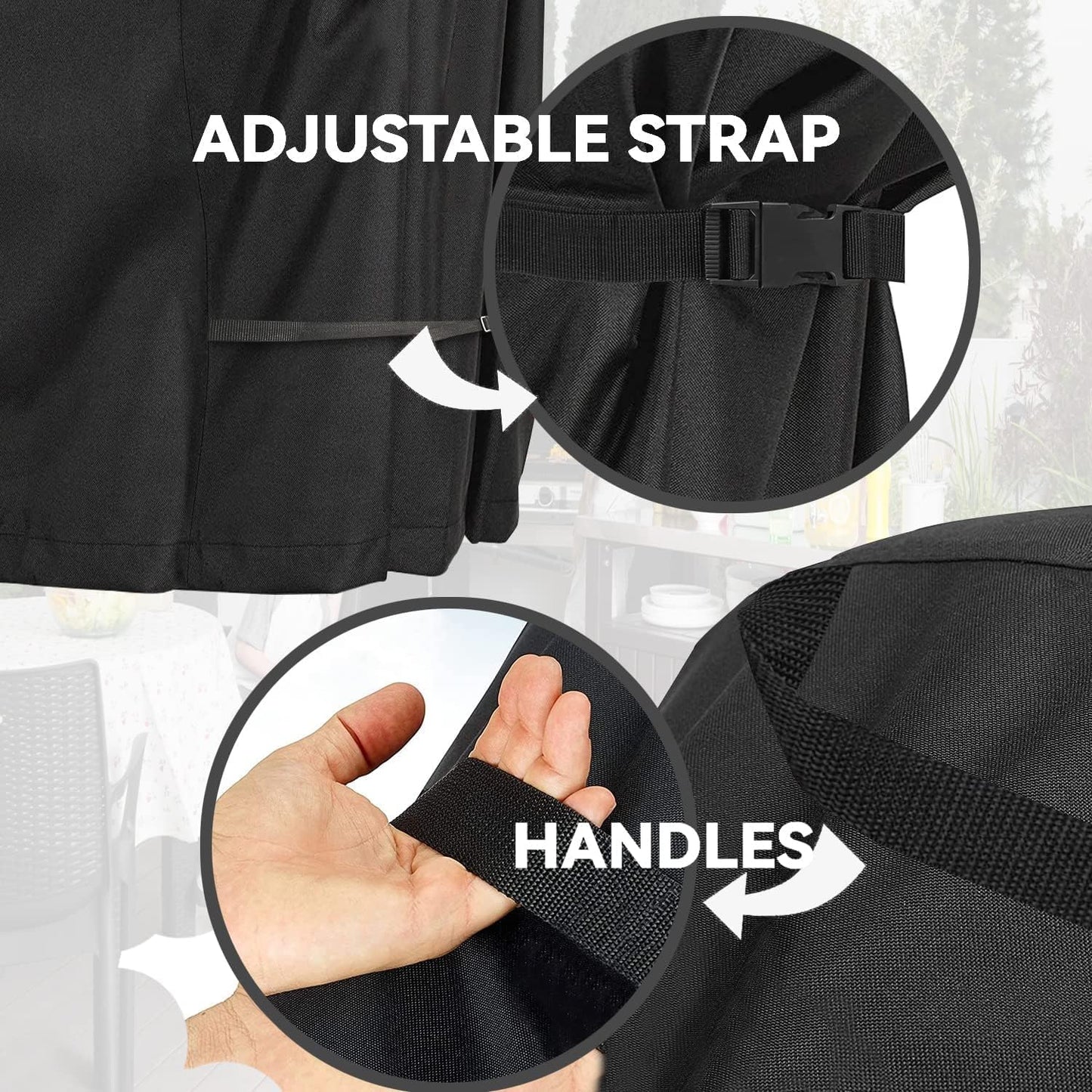 Outdoor Prep Table Cover- Heavy Duty Waterproof Cover for Outdoor Stainless Steel Table,Compatible with 42 inch Outdoor Utility Cart and Storage Cabinet Black