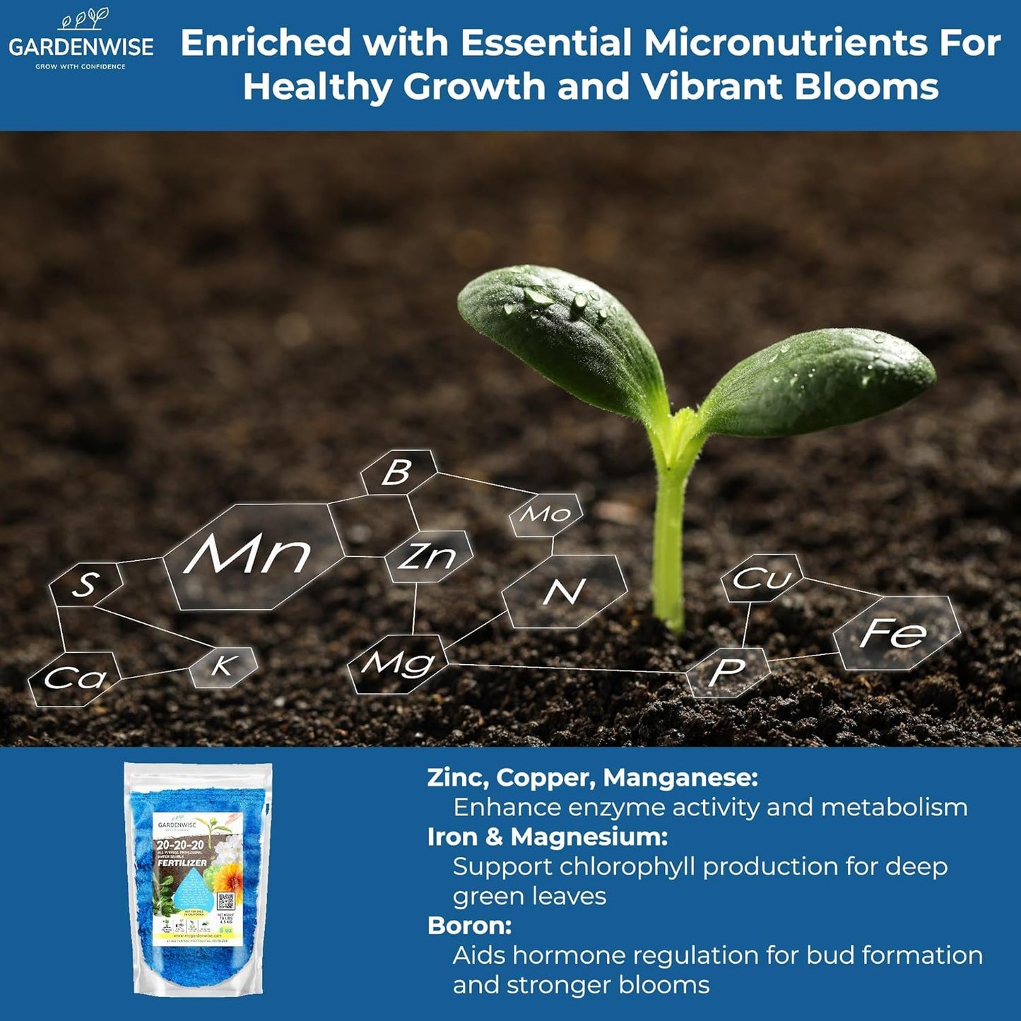 20-20-20 Water-Soluble Fertilizer – Powder for Liquid Plant Food for Indoor & Outdoor Plants, Orchids, Vegetables, Lawns, Flowers – 20 20 20 Fertilizer 1/2 Quart (1 lb)