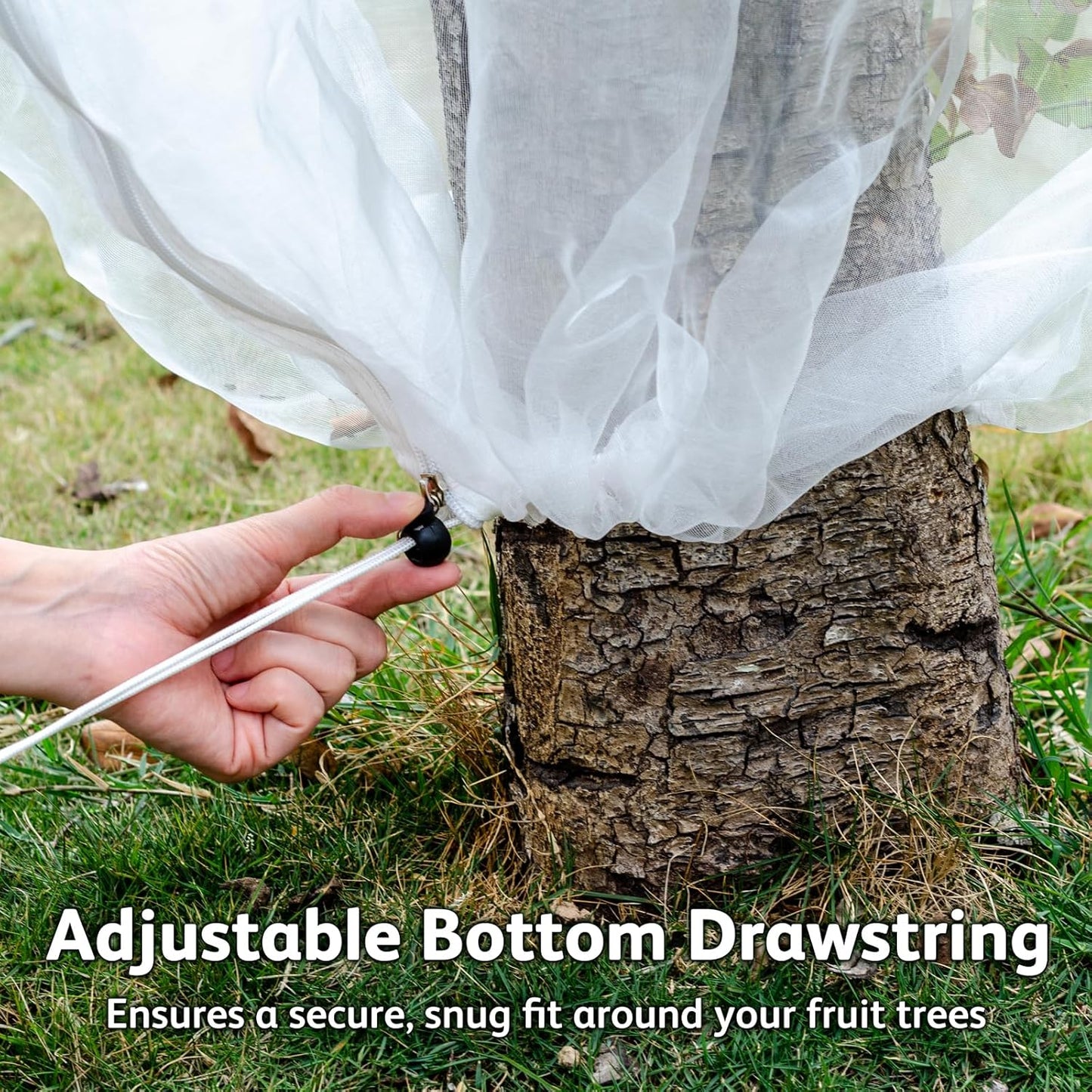 JOJOLEE Fruit Tree Netting for Garden Protection, 1Pc 8.2 x 6.5FT Insect Bird Nettings with Zipper and Drawstring, Plant Cover Mesh Net Bags for Blueberry Bushes, Tomatoes, Flowers