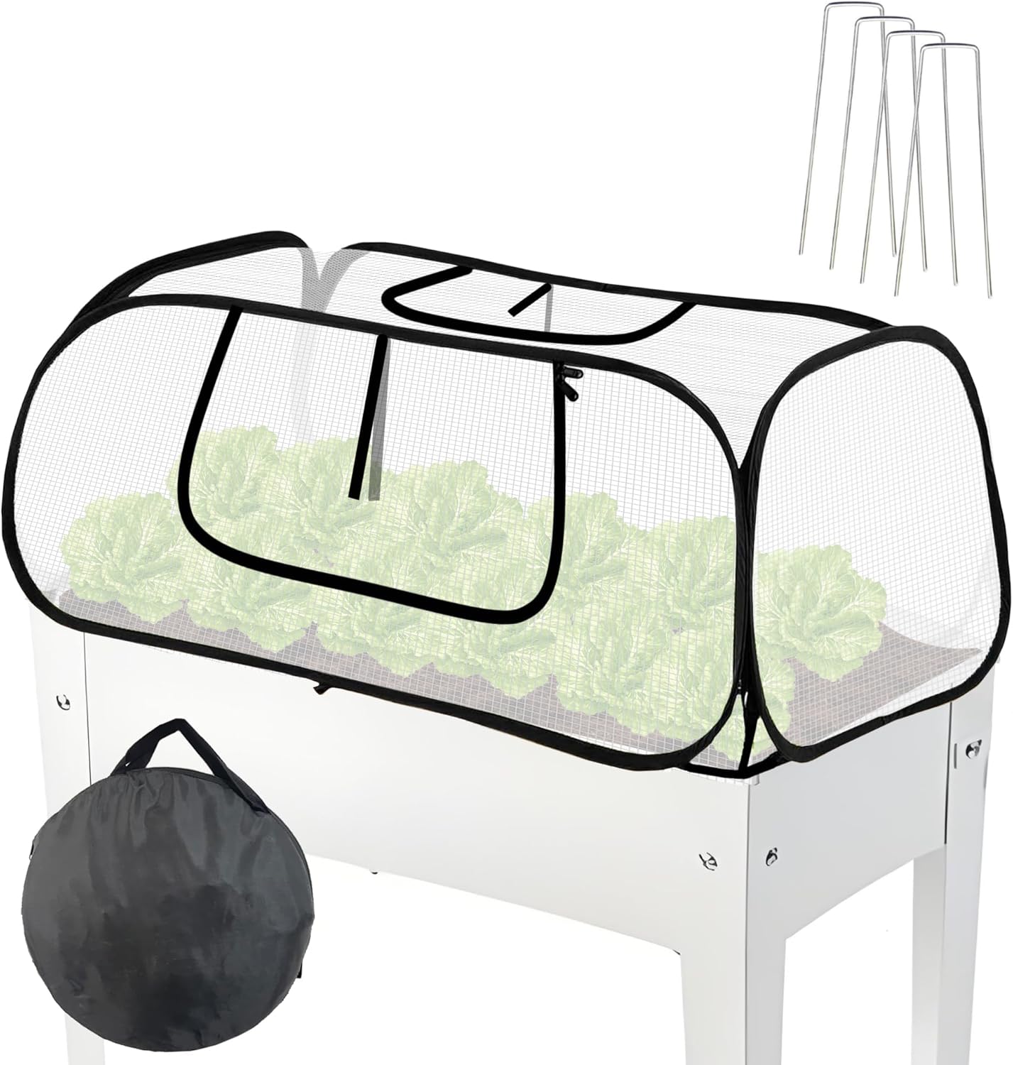 45"*22"*16"Garden Plant Covers with Two Air Hole and Breathable Mesh for Raised Beds, Accelerator Plants Cover, Mini Greenhouse Cover, Frost Cover for Plant Vegetable Seedling Protector 1PCS