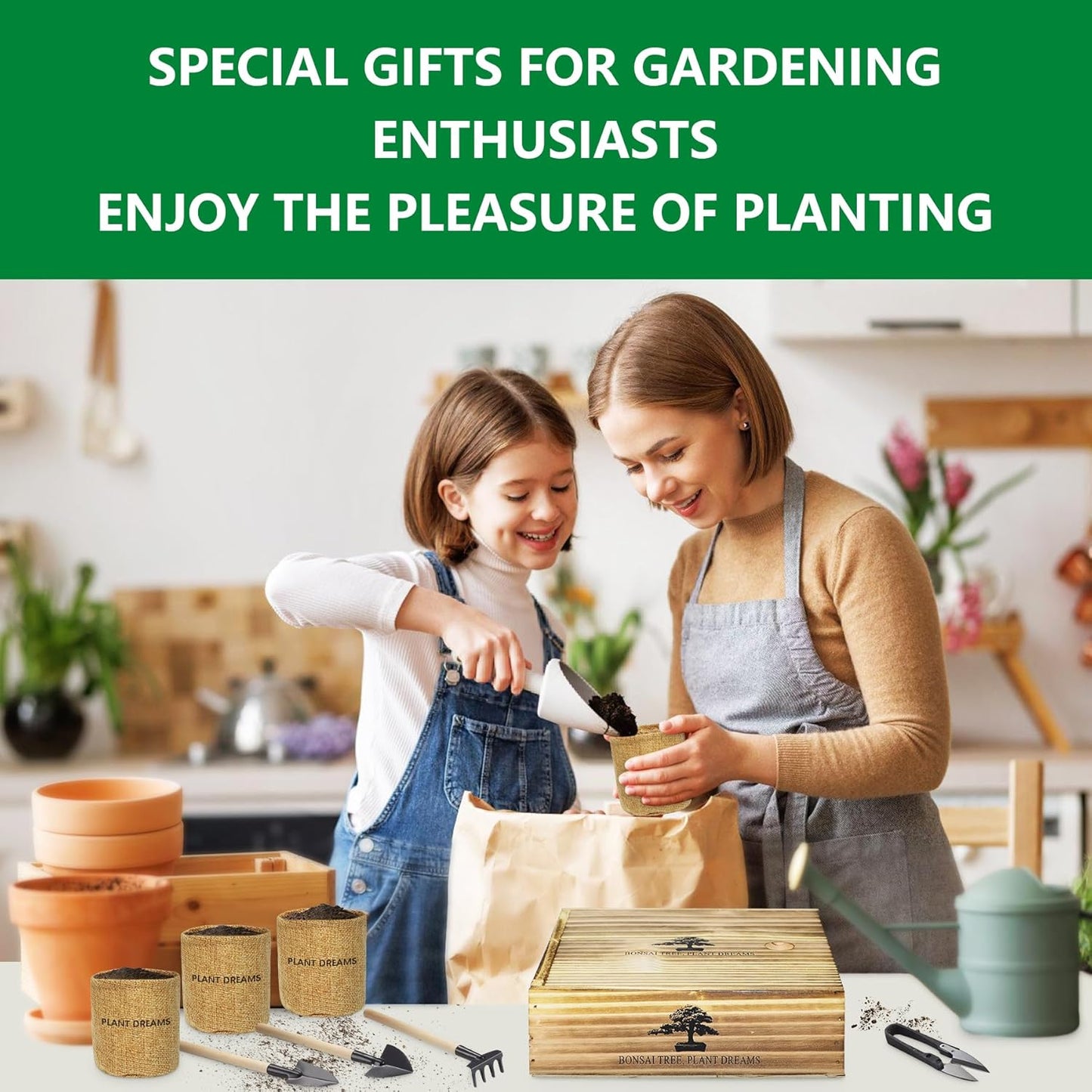 Bonsai Tree Kit – DIY Japanese Bonzai Trees with All-in-One Indoor Plant Growing Tools & Planters – Unique Gardening Gifts for Women, Men & Kids