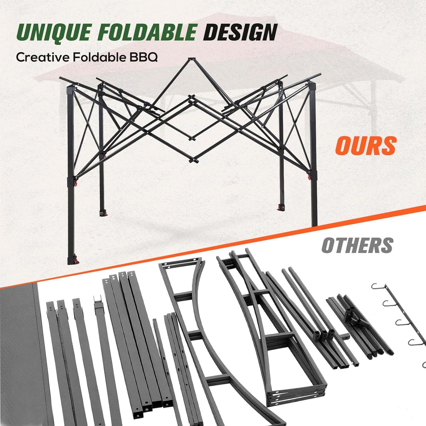 COOS BAY 8x5 Pop up Grill Gazebo Portable BBQ Gazebo Canopy Tent with Carry Bag, Outdoor Barbeque Shelter, Red