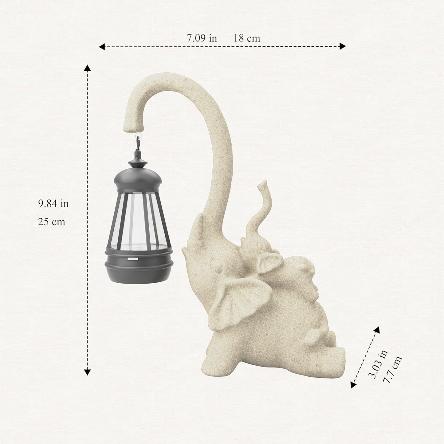 Solar Garden Statue 10 Inch Elephant Decor for Outside Yard Decoration Outdoor Unique Housewarming Gardening Birthday Gifts for Women Grandma