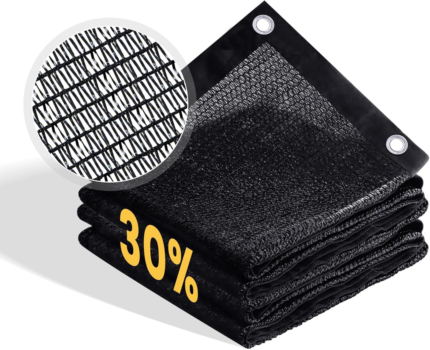 VICLLAX 30% Shade Cloth, 16x21FT Durable Black Mesh Trap with Every 3 FT Grommet, Sun Shade Fabric Netting for for Plants Cover, Greenhouse, Chicken Coop, Barn Kennel, Garden Patio