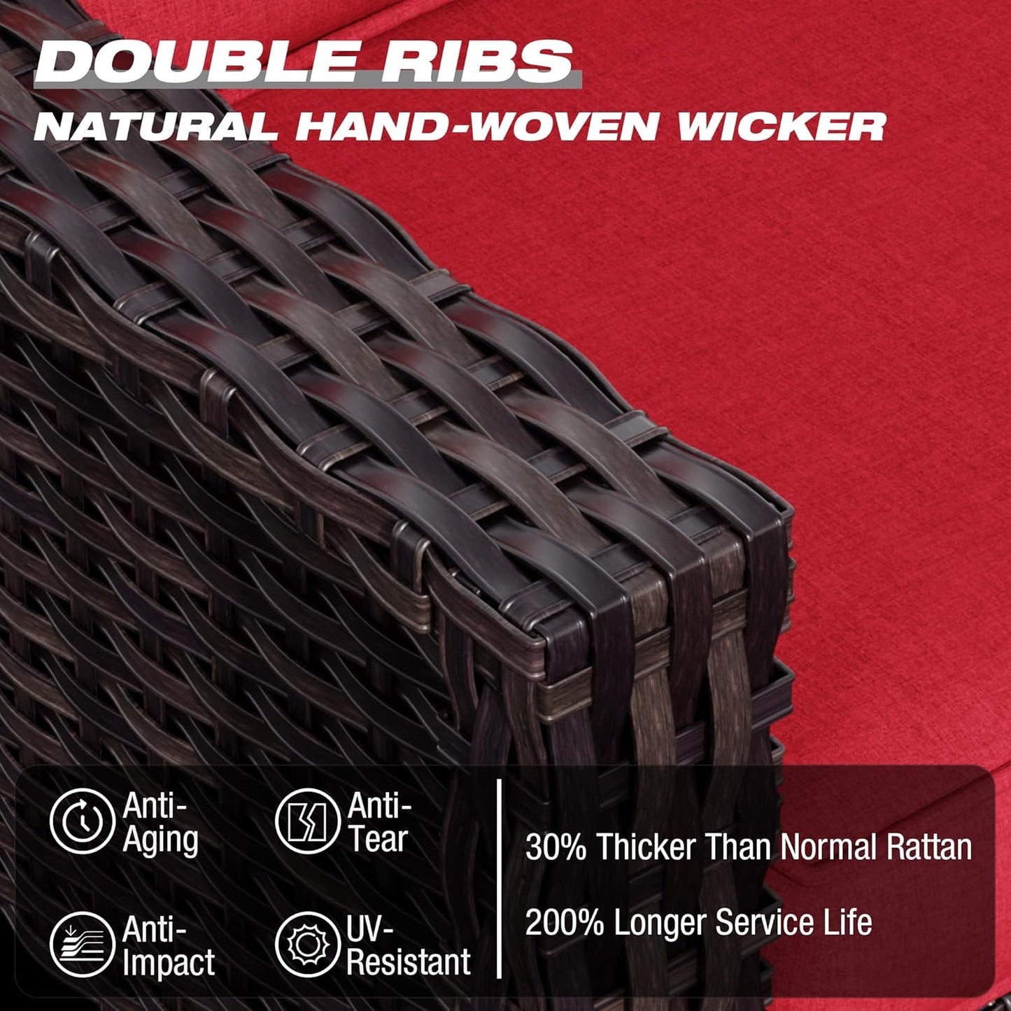 Joyside Outdoor Swivel Chair, Patio Swivel Chairs with Wide Armrest and Thick Cushions, Upgraded Large Size for Backyard, Garden, Poolside