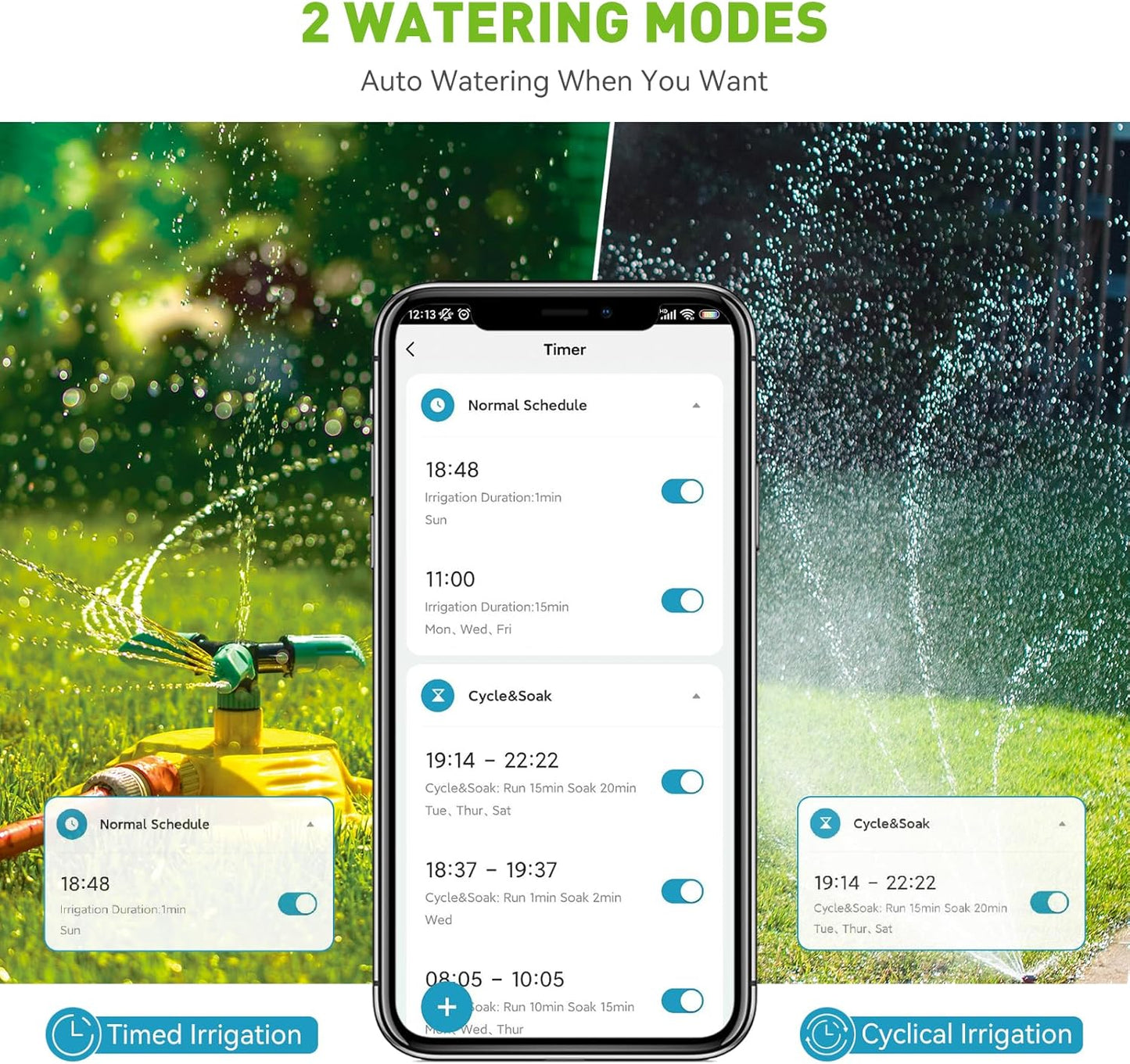 RAINPOINT Sprinkler Timer, Bluetooth Water Timer for Garden Hose, Smart Irrigation Controller, APP Remote Control (Bluetooth Connection)