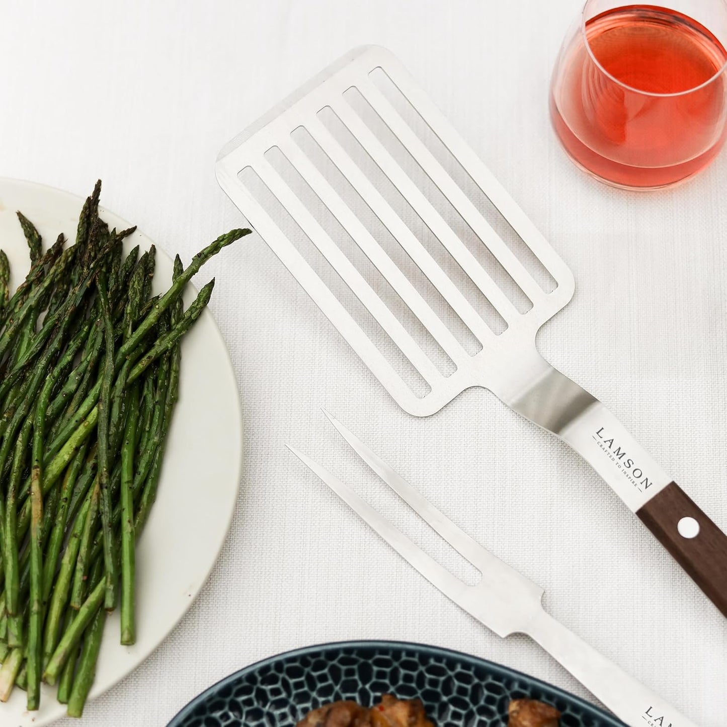 Lamson Premier 20" Walnut 3-Piece BBQ Set