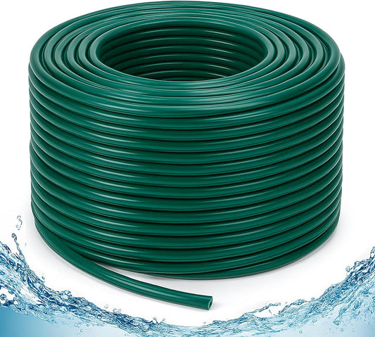 Bonviee 200ft 1/4 inch Drip Irrigation Tubing Blank Distribution Tubing Drip Irrigation Hose Garden Watering Tube Line for Garden Irrigation System-Green