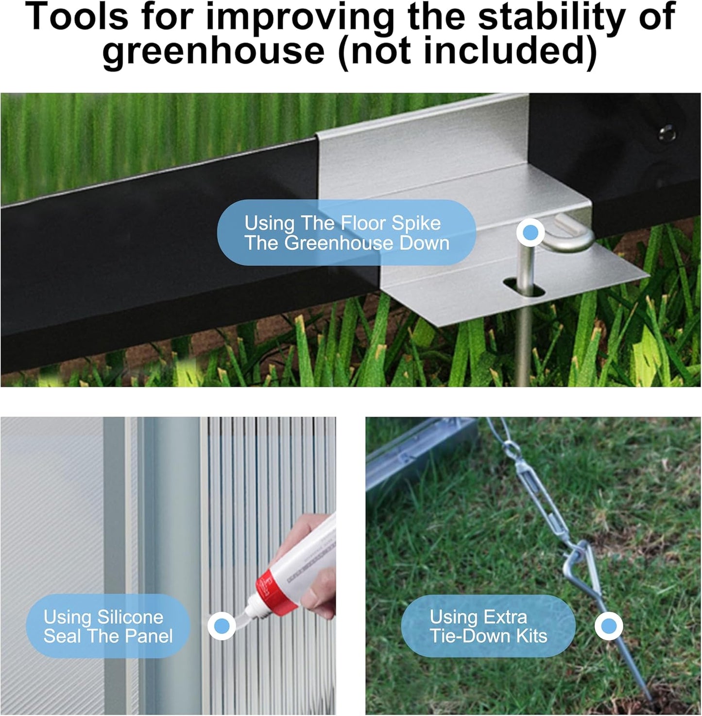 6' x10' Double-Wall Polycarbonate Aluminum Greenhouse Kit for Outdoor, Walk-in Greenhouse with Lockable Door and Adjustable Roof Vent, Backyard Garden in Winter, White