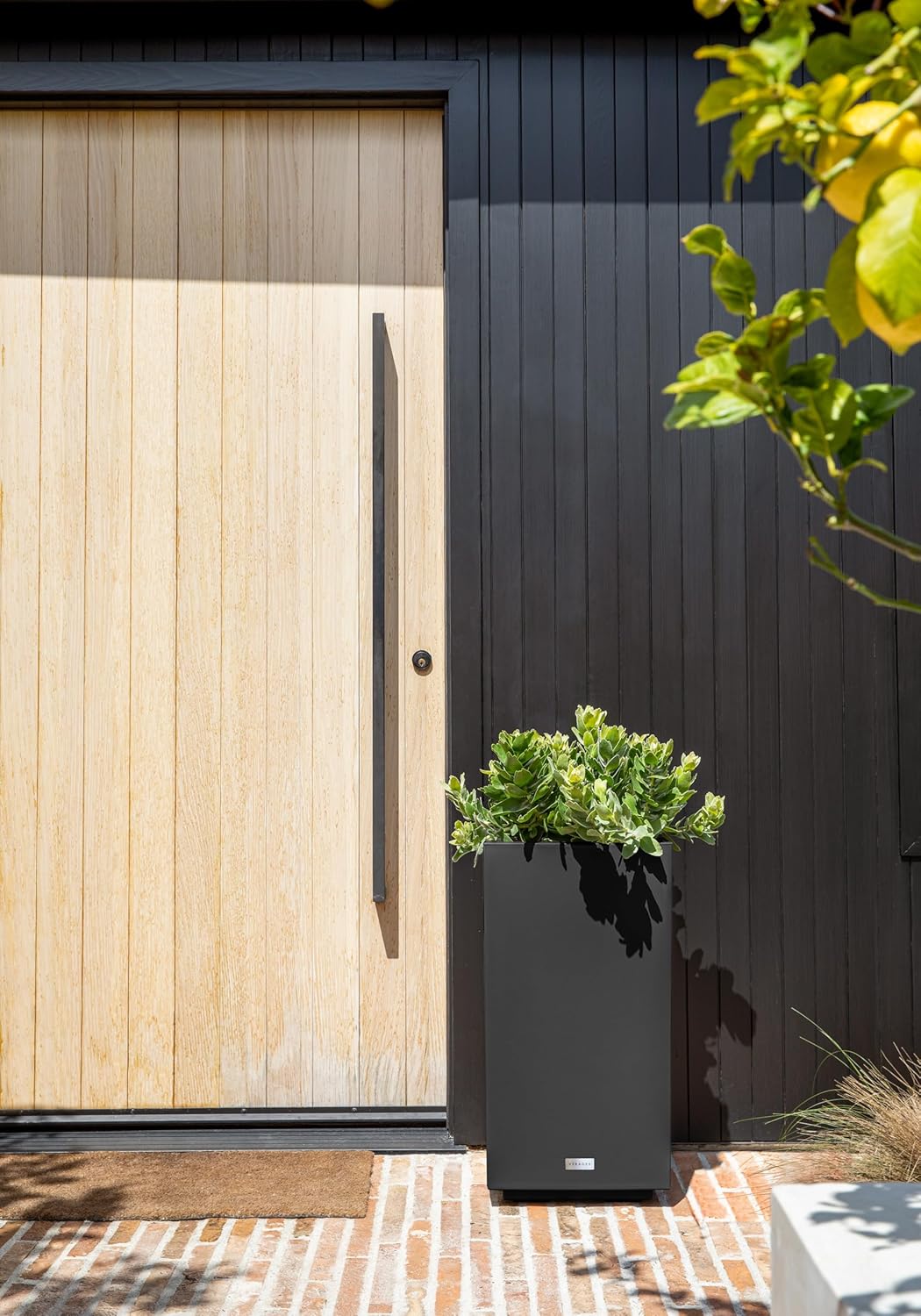 Veradek Block Series Pedestal Planter - Tall Planter for Indoor or Outdoor Front Porch | All-Weather Use with Removable Insert Bucket | Modern Décor for Flowers, Tall Trees, Faux Plants