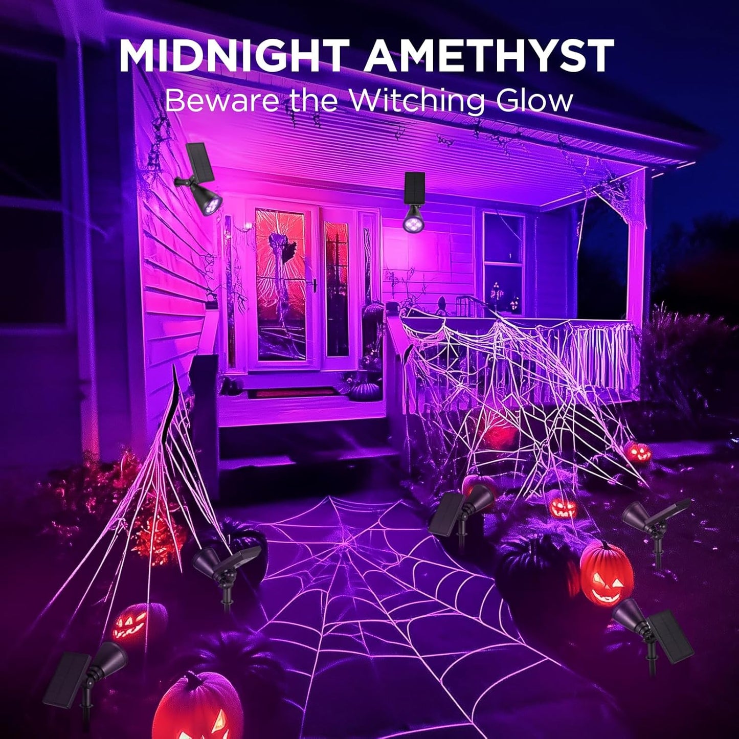 InnoGear Solar Lights Outdoor Waterproof Solar Garden Light for Outside Yard Landscape Lighting Pathway Spot Lights Spotlight Wall Light Auto On/Off, Pack of 2 (Violet Purple Light)