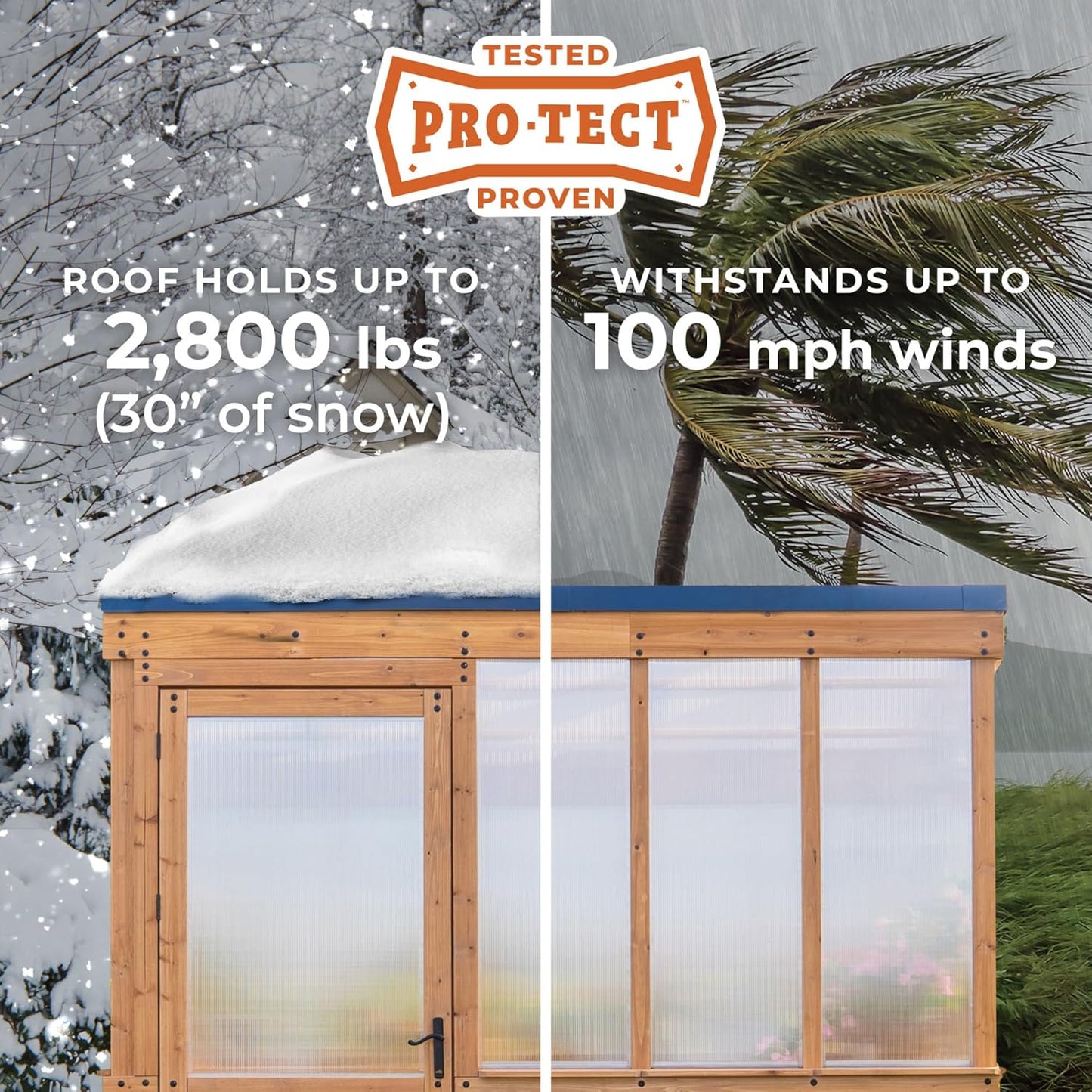 Backyard Discovery Willow 9' x 6' Cedar Wood and Polycarbonate Walk-in Greenhouse Kit with Exhaust Fan, Windows, Hose Hook-Ups, PowerPort, Staging Shelves for Year-Round Outdoor Gardening