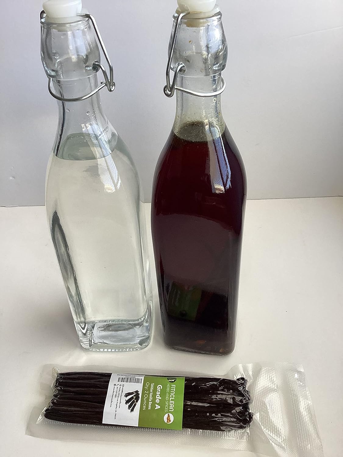 2oz Tahitian Vanilla Beans Grade A for Extract, Cooking and Baking by FITNCLEAN VANILLA| 2 Ounces (1/8Lb) Bulk 6"-7" Fresh Gourmet NON-GMO Pods