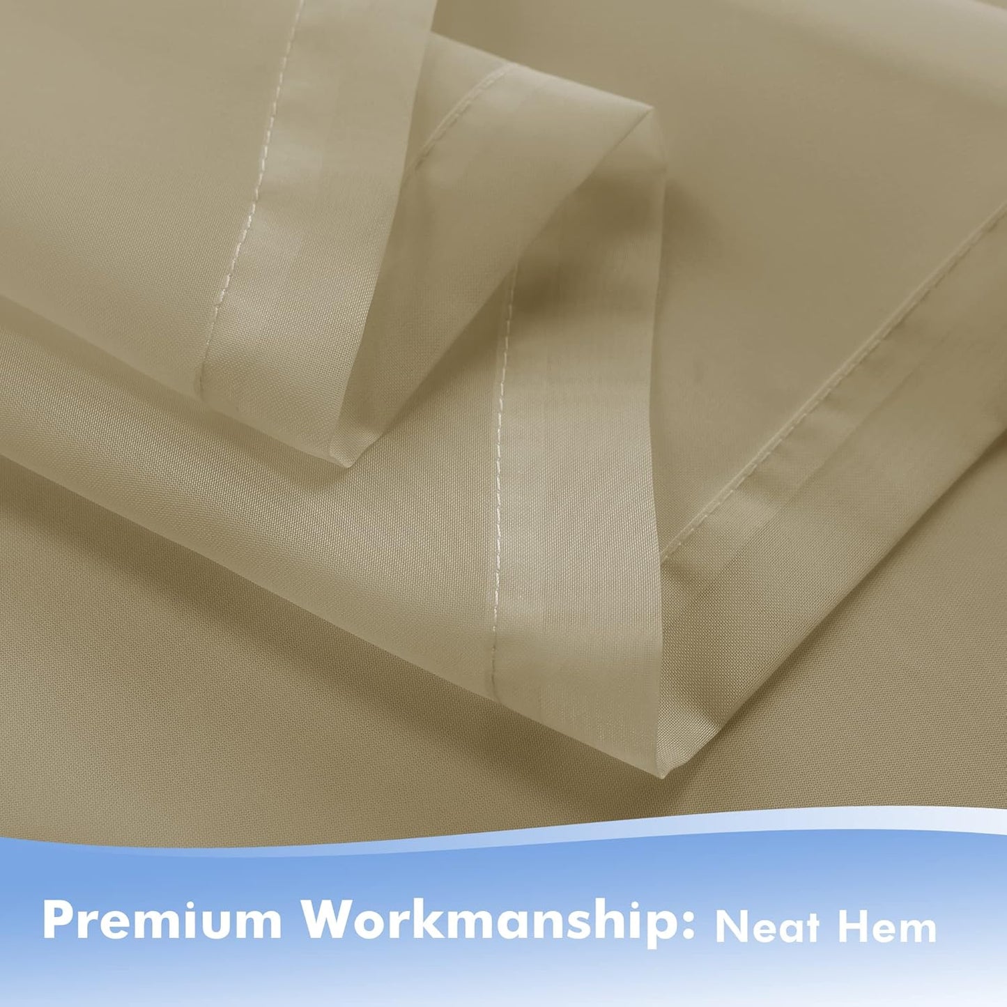 HolidayIdeas Outdoor Sheer Curtains for Patio Waterproof, 4 Panels - 54 x 84 Inch - Light Filtering Voile Outside Curtains Grommet Drapes for Front Porch, Gazebo, Pergola, Backyard, Linen Color