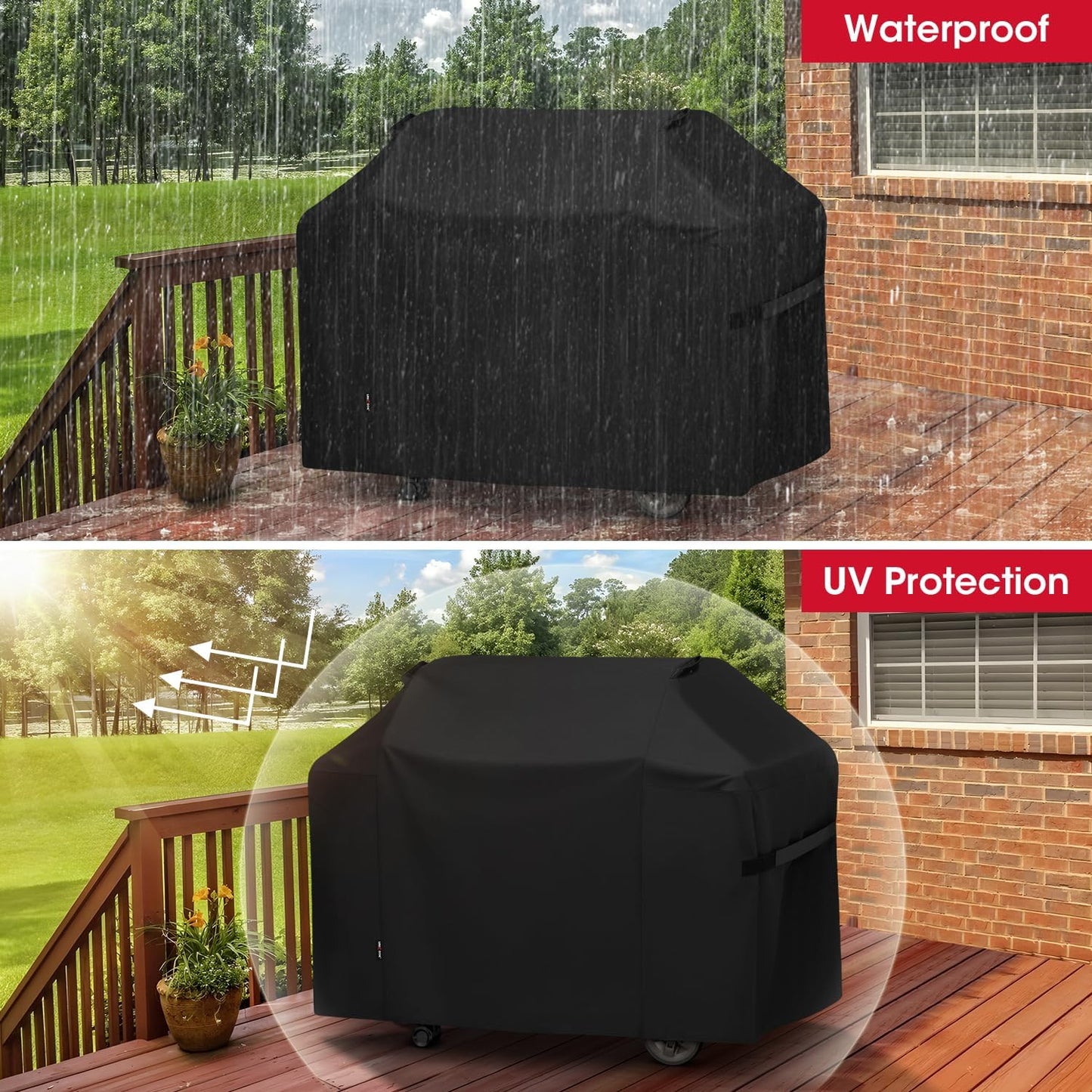 Unicook 65 Inch Grill Cover for Weber Genesis II 400 Series, 4 Burner BBQ Cover for Outdoor Grill, Heavy Duty Waterproof Fade Resistant, Compared to Weber 7131