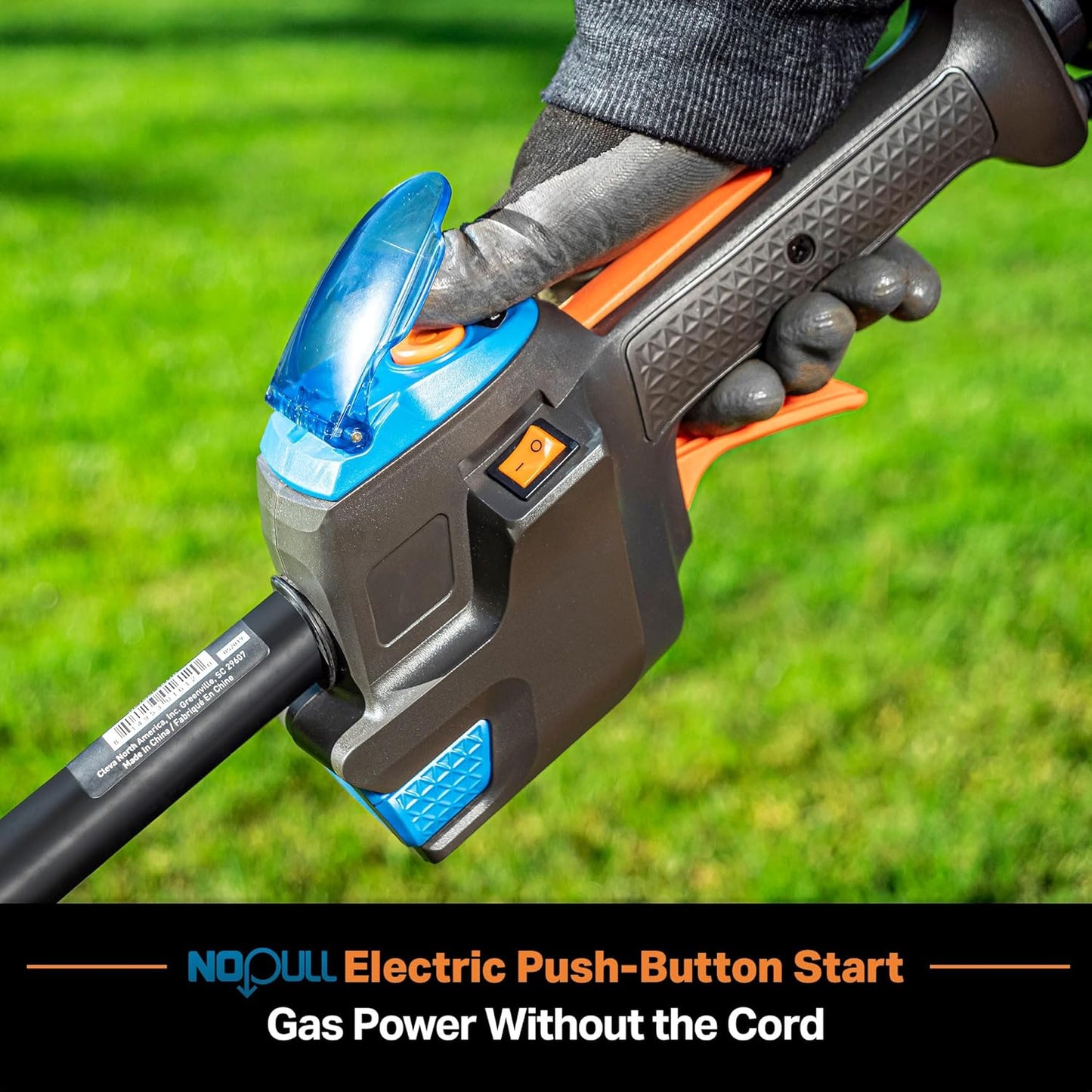 LawnMaster NPTGSP2617A No-Pull Gas Grass Trimmer with Electric Start 26cc 2 Cycle 17-Inch