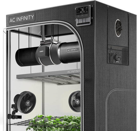AC Infinity Advance Grow System PRO 4x4, 4-Plant Kit, WiFi-Integrated Grow Tent Kit, Automate Ventilation, Circulation, Schedule Full Spectrum Samsung LM301H EVO Bar LED Grow Light, 2000D Mylar Tent
