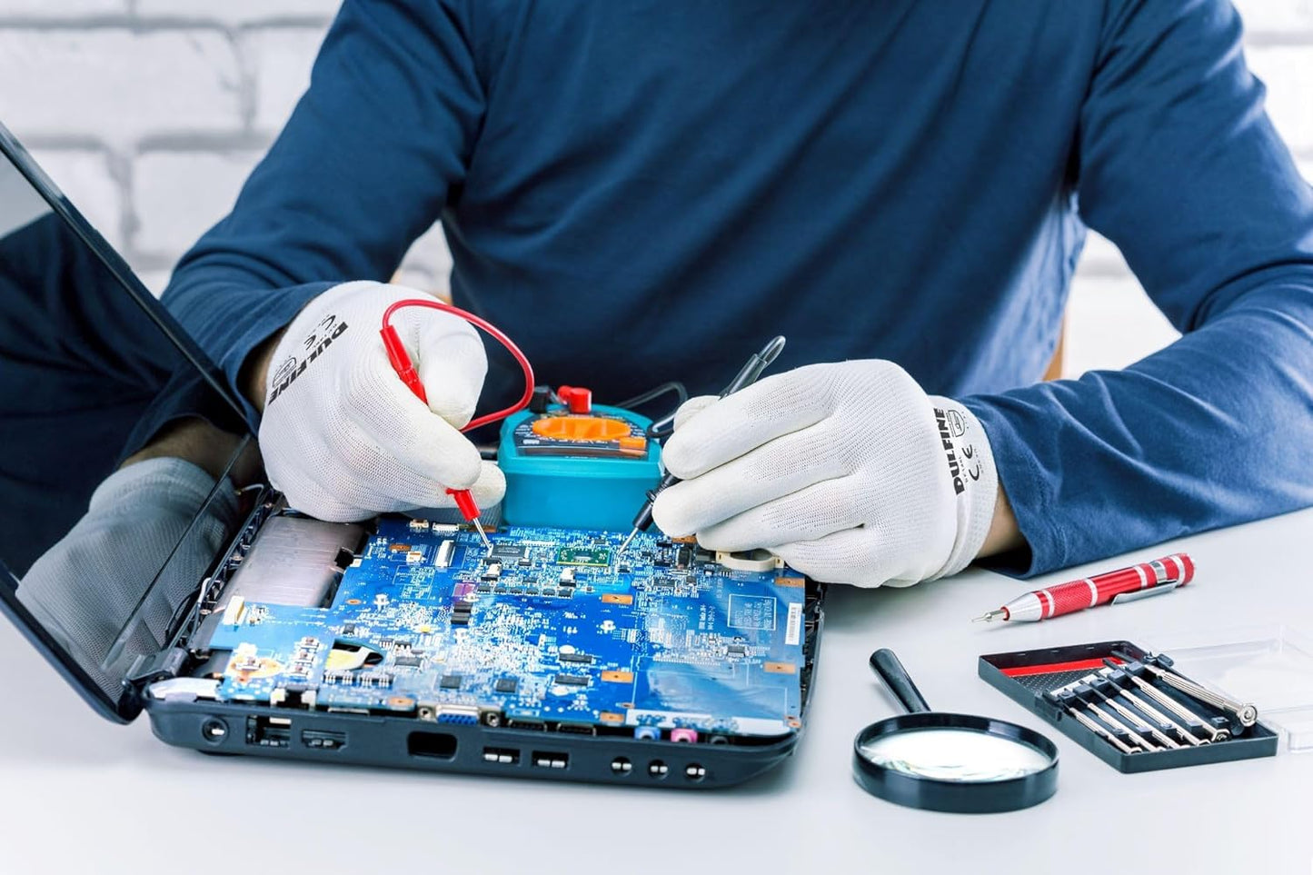 DULFINE Safety Work Gloves PU Coated-12 Pairs,White Seamless Knit Glove with Polyurethane Coated Smooth Grip on Palm & Fingers, for Men and Women, Ideal for General Duty Work (Small)