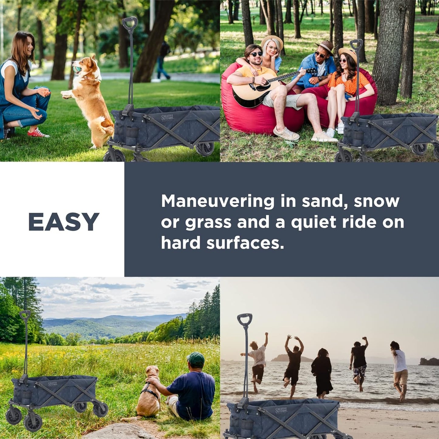 Creative Outdoor Original Folding Wagon All-Terrain Wheels