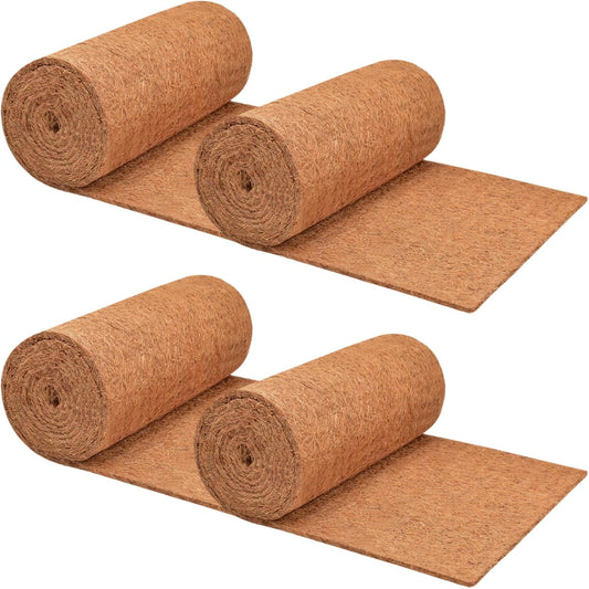 4 Pack Thickened No Slip Ice and Snow Carpet-16×118x0.28 Inch Natural Coconut Fiber Carpet Mat Walking Safety, Winter Walkway Carpet Runner for Front Door Hallway Stairs Outdoor Patio Porch Garden