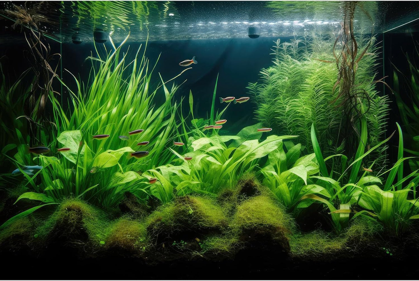 Aquarium Background Diverse Aquatic Plants Seagrasses Terrarium Background Redwood Root Lush Green Underwater Plants Tropical Style Fish Tank Background Under The Sea Aquarium Backdrop Vinyl 36x18in