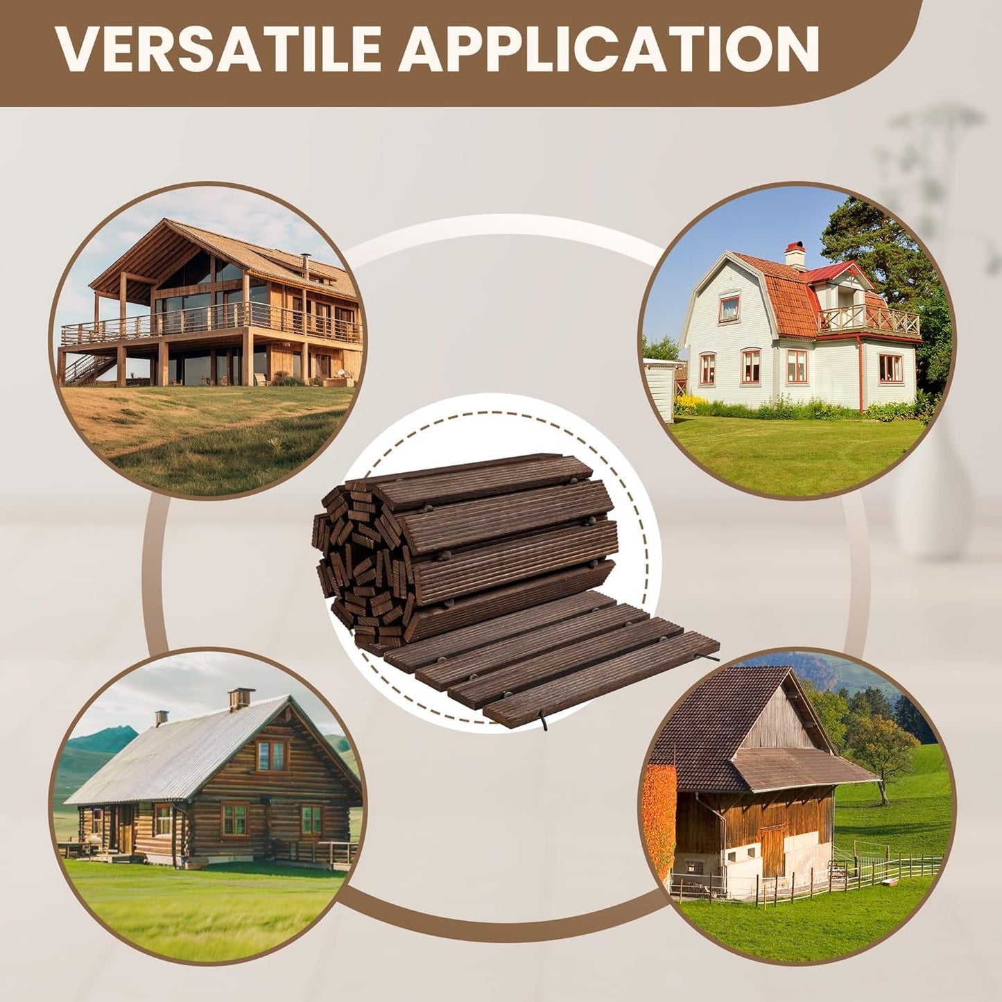 6FT Wooden Garden Pathway, Roll Out Walkway for Patio, Backyard and Outdoor Decor, Weatherproof, Non Slip and Easy to Install, Perfect for Beach, Wedding or Lawn (Brown)