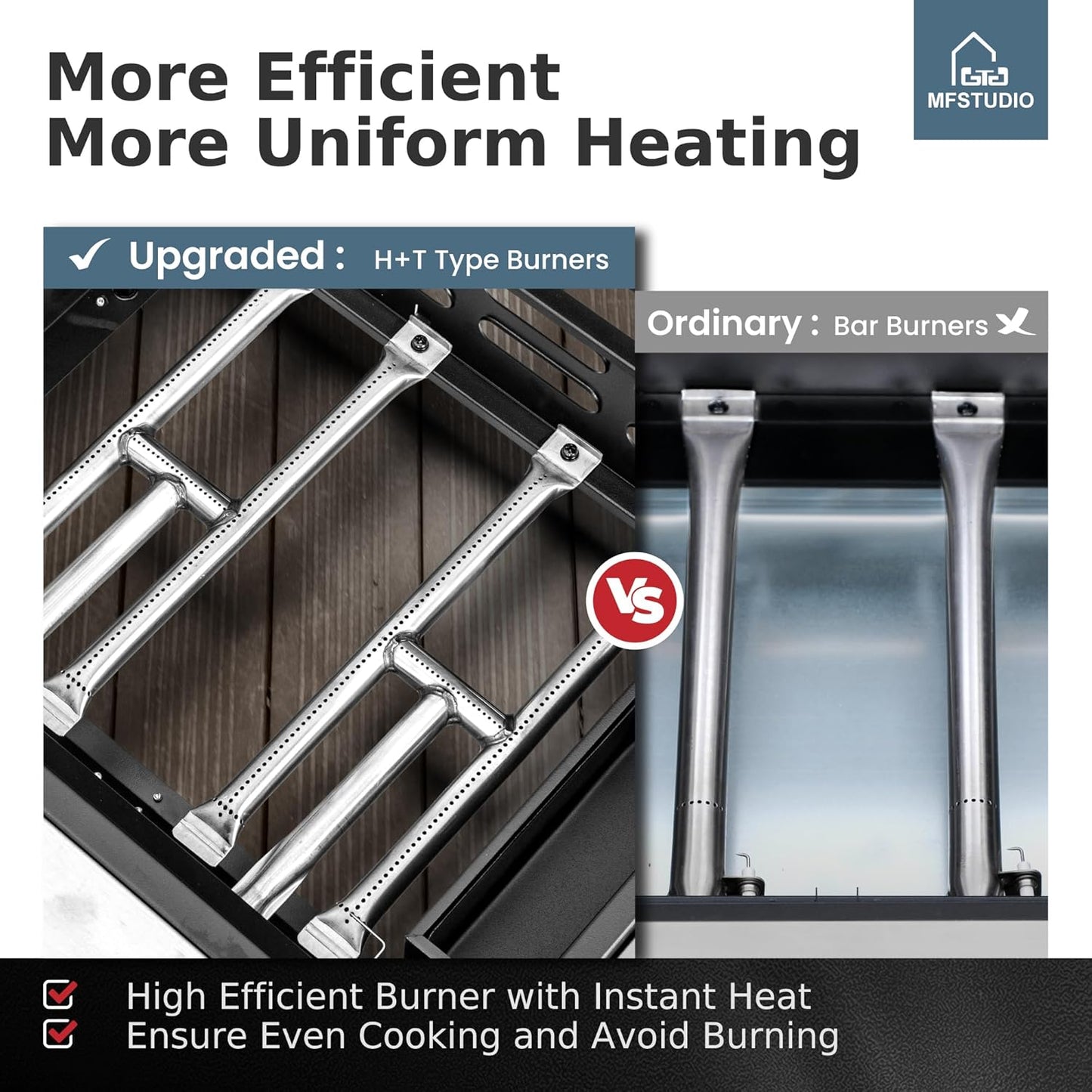 MFSTUDIO Small Portable Propane Griddle, 2 In 1 Gas BBQ Travel Grill with Foldable Stand, Compact and Light Countertop Grills with 2 Burners and Side Table, for Outdoor Cooking, Camping and Roadtrip