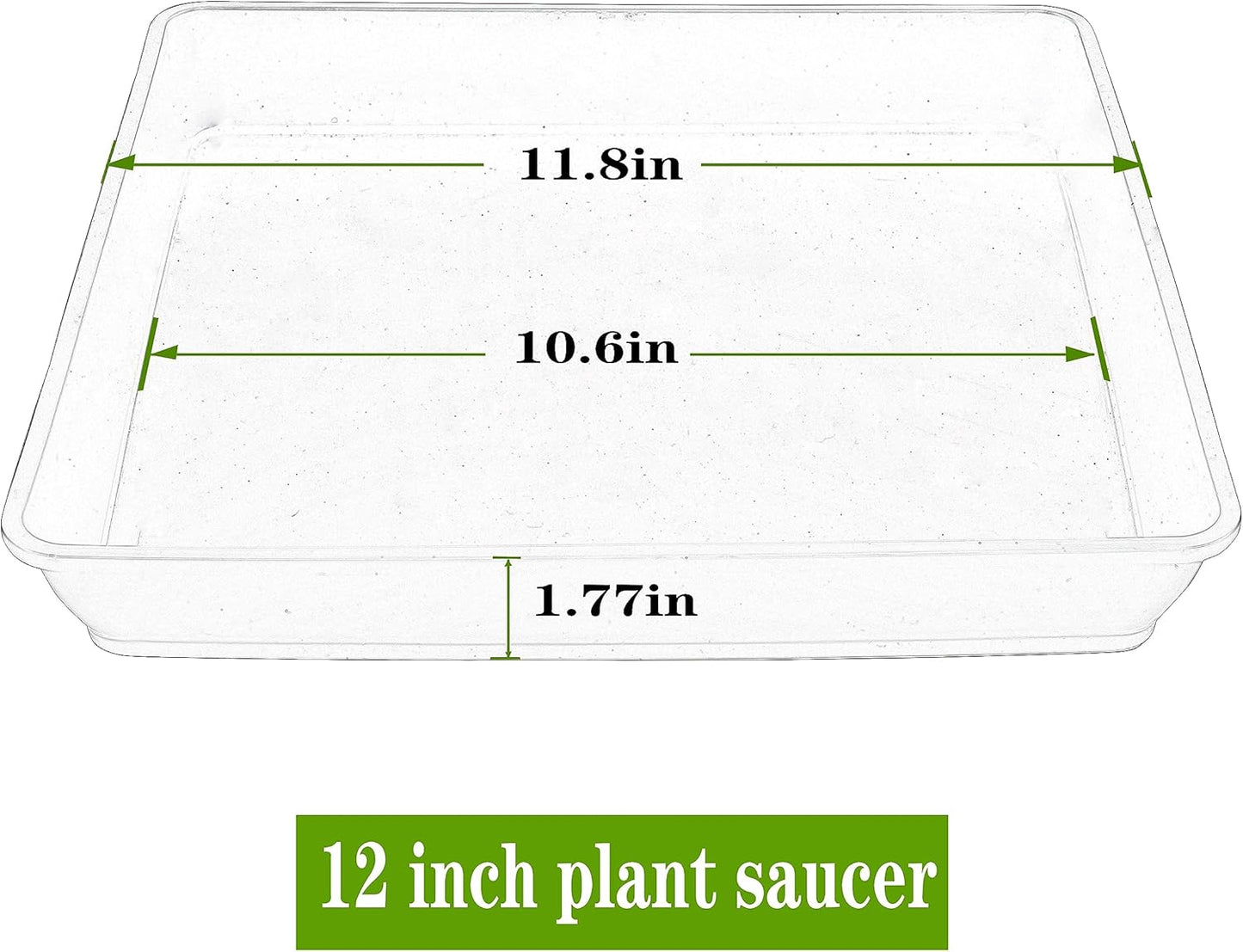 5 Pack Square Plant Saucer 12 Inch, Plastic Plant Water Dray Tray, Flower Pot Saucers, Square Planters for Indoors and Outdoors，Plants Saucer for Plant Pots.