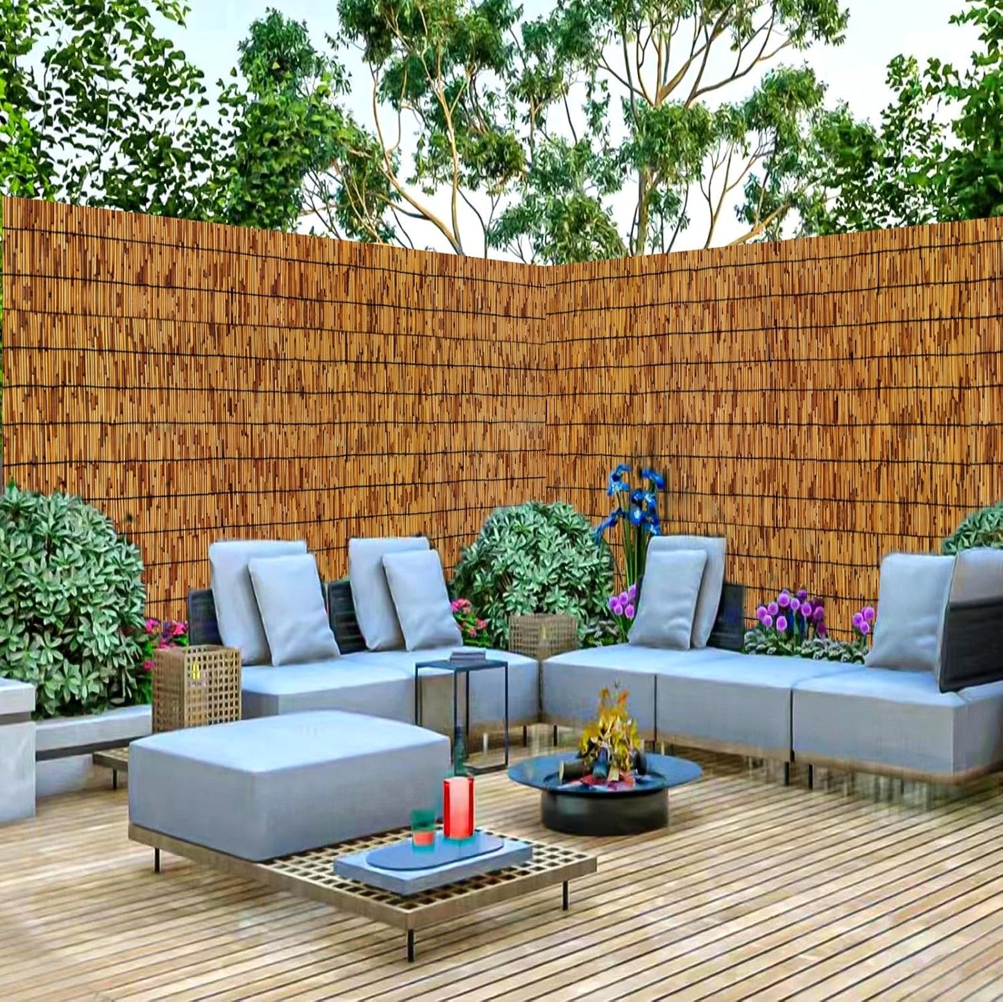 Bamboo Fence,Reed Fencing 4Feet High Bamboo Privacy Screen Outdoor for Patio, Reed Screen for Privacy Garden Backyard Balcony,4x10FT