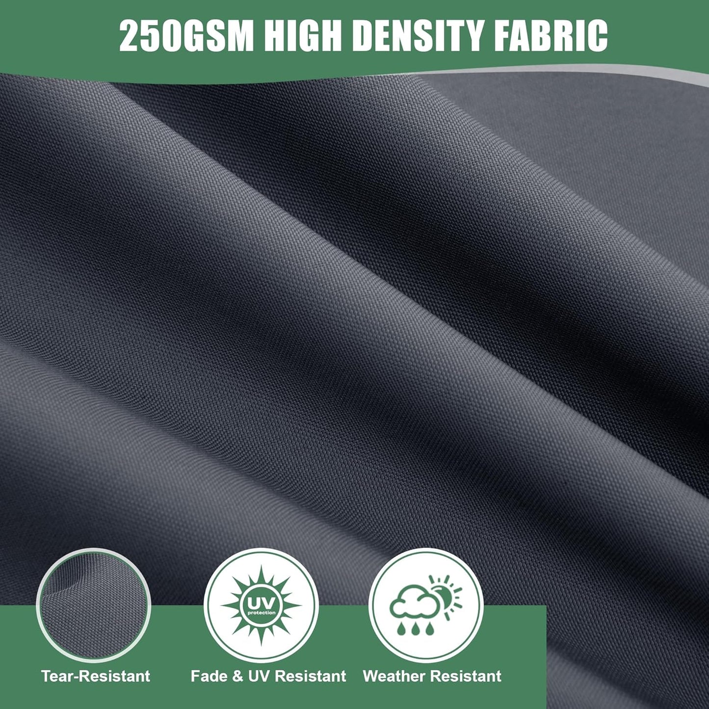 Chaise Lounge Cushions Outdoor Set of 4 - Waterproof and Fade Resistant Sun Lounger Replacement Cushions - Patio Lounger Pads with Removable Cover for Pool, Deck, 80 x 26 x 3 Inch, Dark Grey