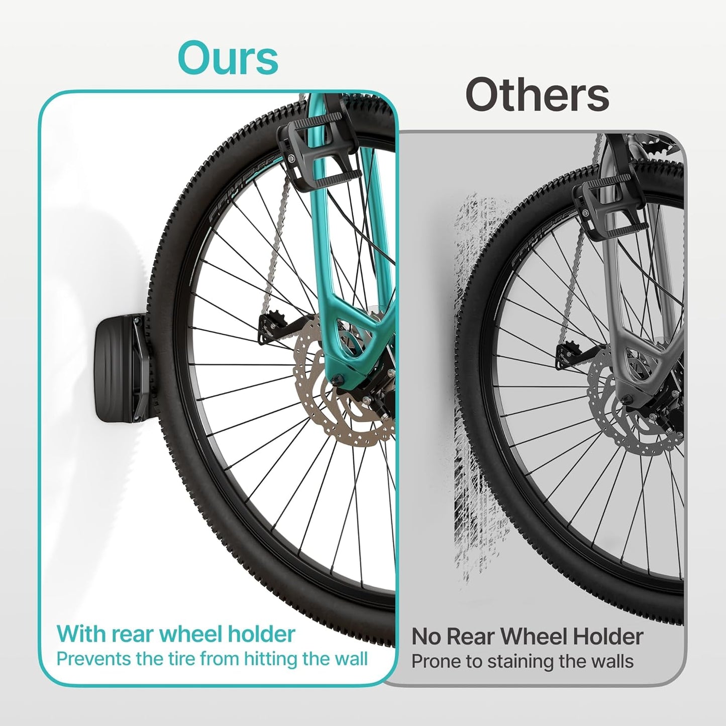 Bike Rack Garage, Bike Wall Mount Heavy Duty, Holds 77 Lbs, Swivel Bike Hangers for Garage, Adjustable Indoor Bike Storage for Bedroom Home Office, 4 Pack