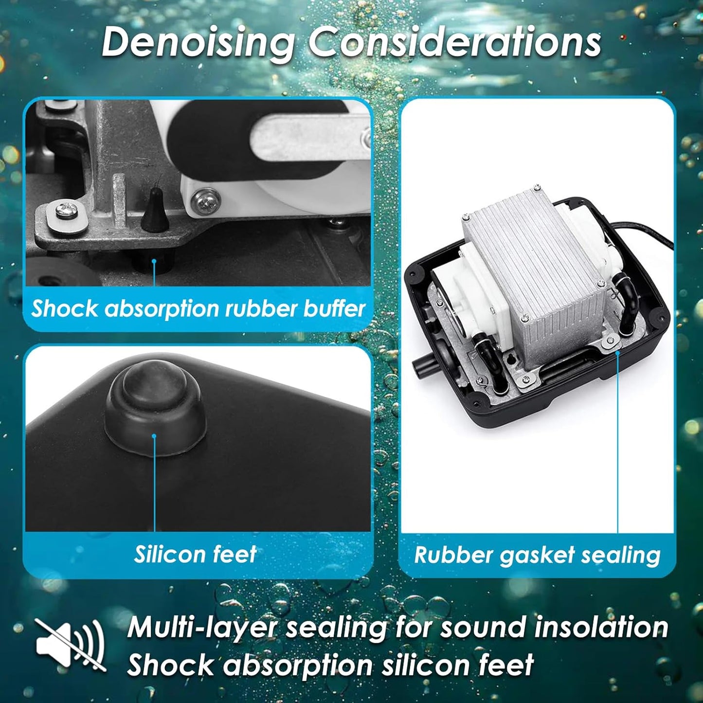 Powerful Linear Air Pump, KP-40 Pond Air Pump Pond Aerator, 635GPH Aeration System for Koi Pond Aeration, Aquarium, Waste Treatment, Fish Farm, Seafood Restaurant