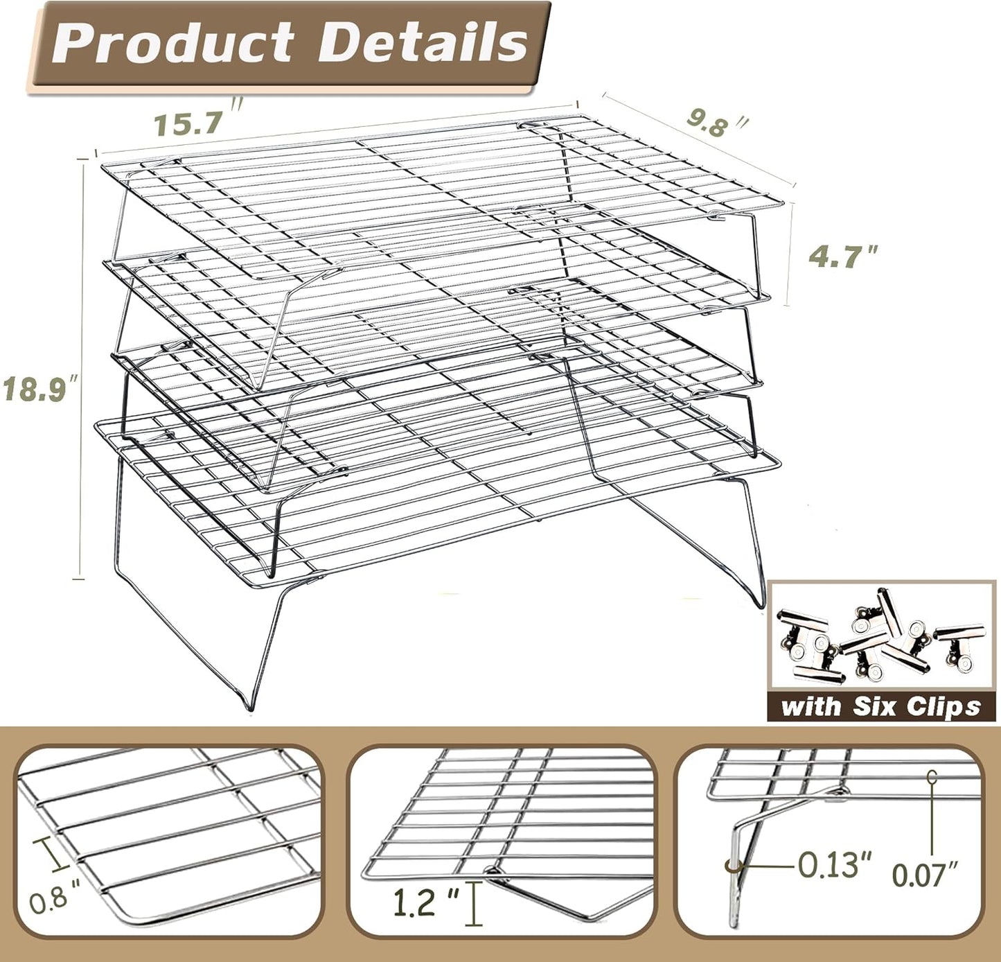 Sprouts Growing Rack 4-Tier 14 inch Shelf, Metal Foldable Plant Stand for Sprouting Tray Indoor, Seed Starting Tray Plant Shelf, Silver Rack for Kitchen Table Top Space Saving