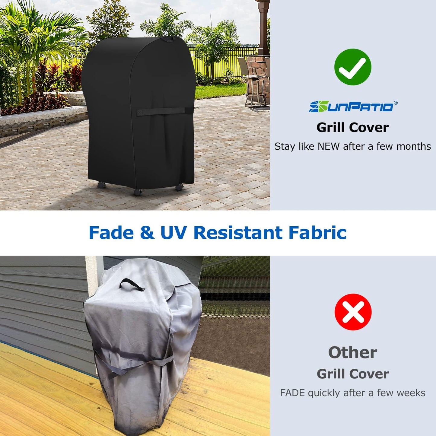 SunPatio 2 Burner Grill Cover 30 Inch, Heavy Duty Waterproof Small BBQ Cover Compatible for Weber Spirit 210 Series, Charbroil, Kenmore Grills, Compared to Weber 7105 (Not Fit for Spirit II E-210)