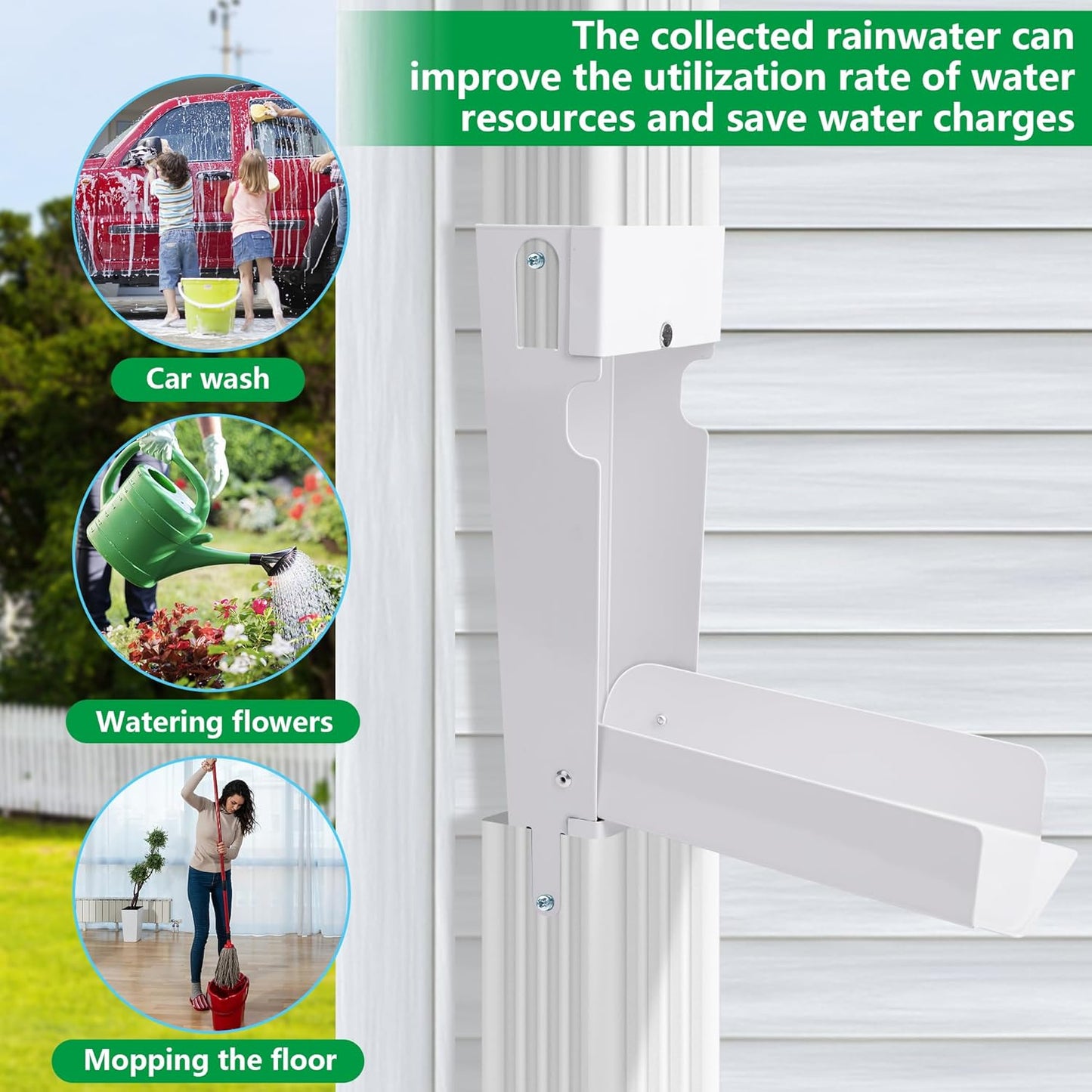 EBaokuup Rainwater Collection System, Rain Barrel Diverter Catching Collection System, Stainless Steel Raindrop Rainwater Colander Fits 2" x 3" Standard Downspout