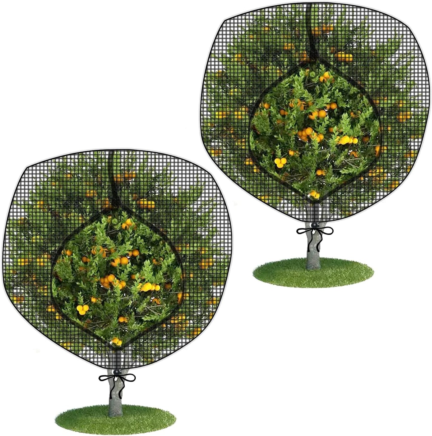 Fruit Tree Netting Covers with Zipper to Protect from Squirrels and Birds Large Netting for Fruit Trees Net Protection, Black, 71" x 75", 2 Pack