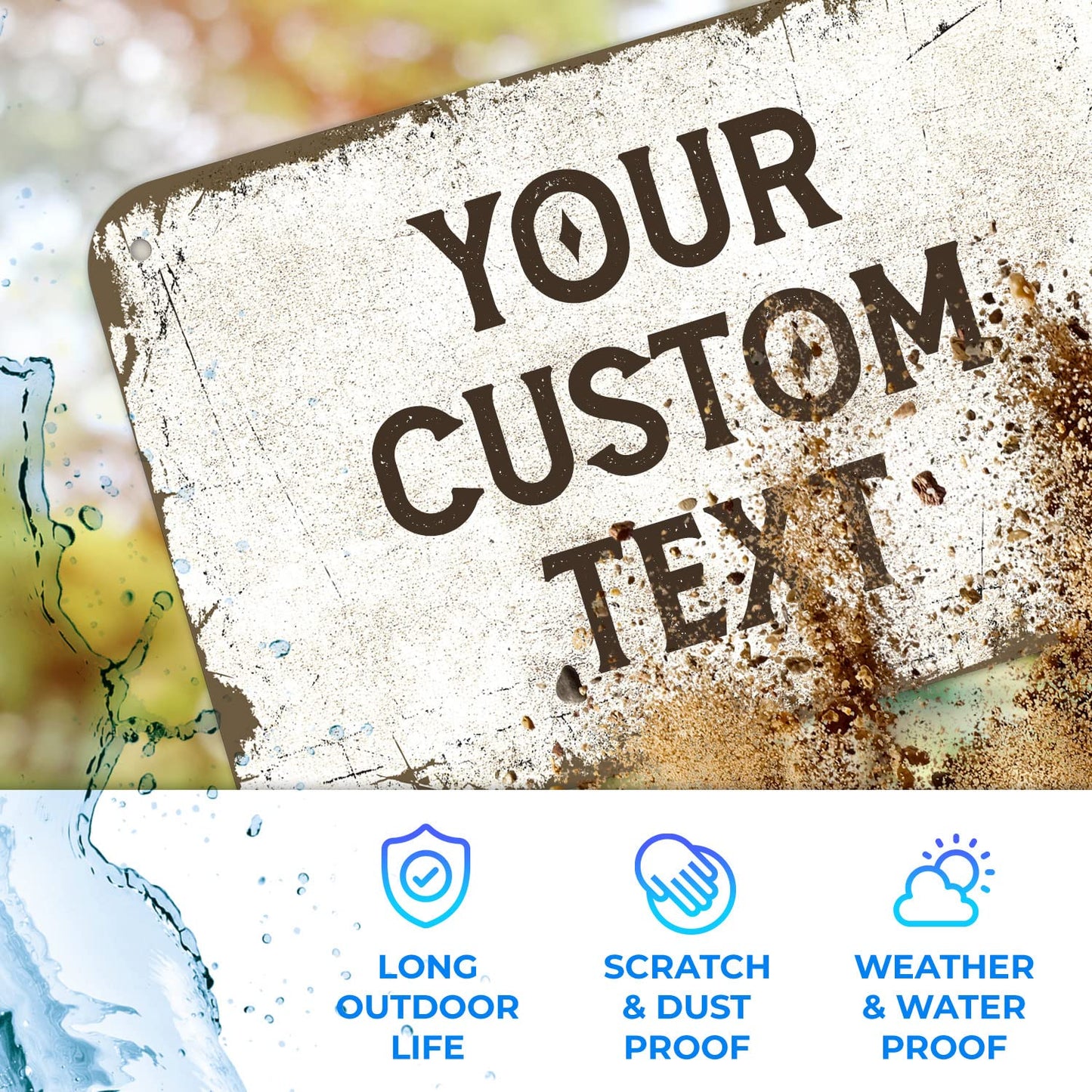 Rustic Custom Sign, Personalized Metal Signs, Gift for Him Men Dad, Man Cave, Indoor and Outdoor Use 12x18 Inches, ACM, Fade Resistant, Made in USA