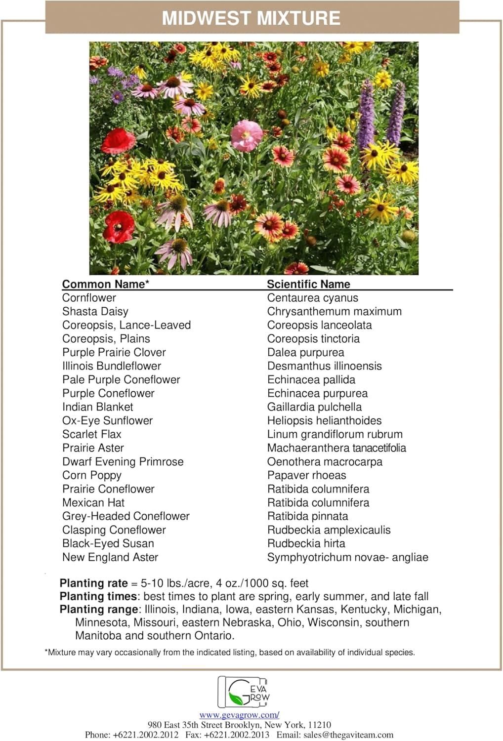 on The Go Seed Shaker - Midwest Wildflower Seeds Regional Mix - Organic, Non-GMO - 100% Pure Seed - 21 Different Wildflowers Seeds of Annual and Perennial, 8oz