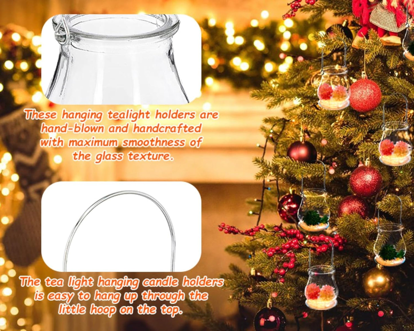 Cabilock Candle Holder Hanging Tealight Holder: 16pcs Glass Air Plant Succulent Vase Hanger Plant Terrariums Glass Orbs Air Plants for Party Wedding Centerpiece