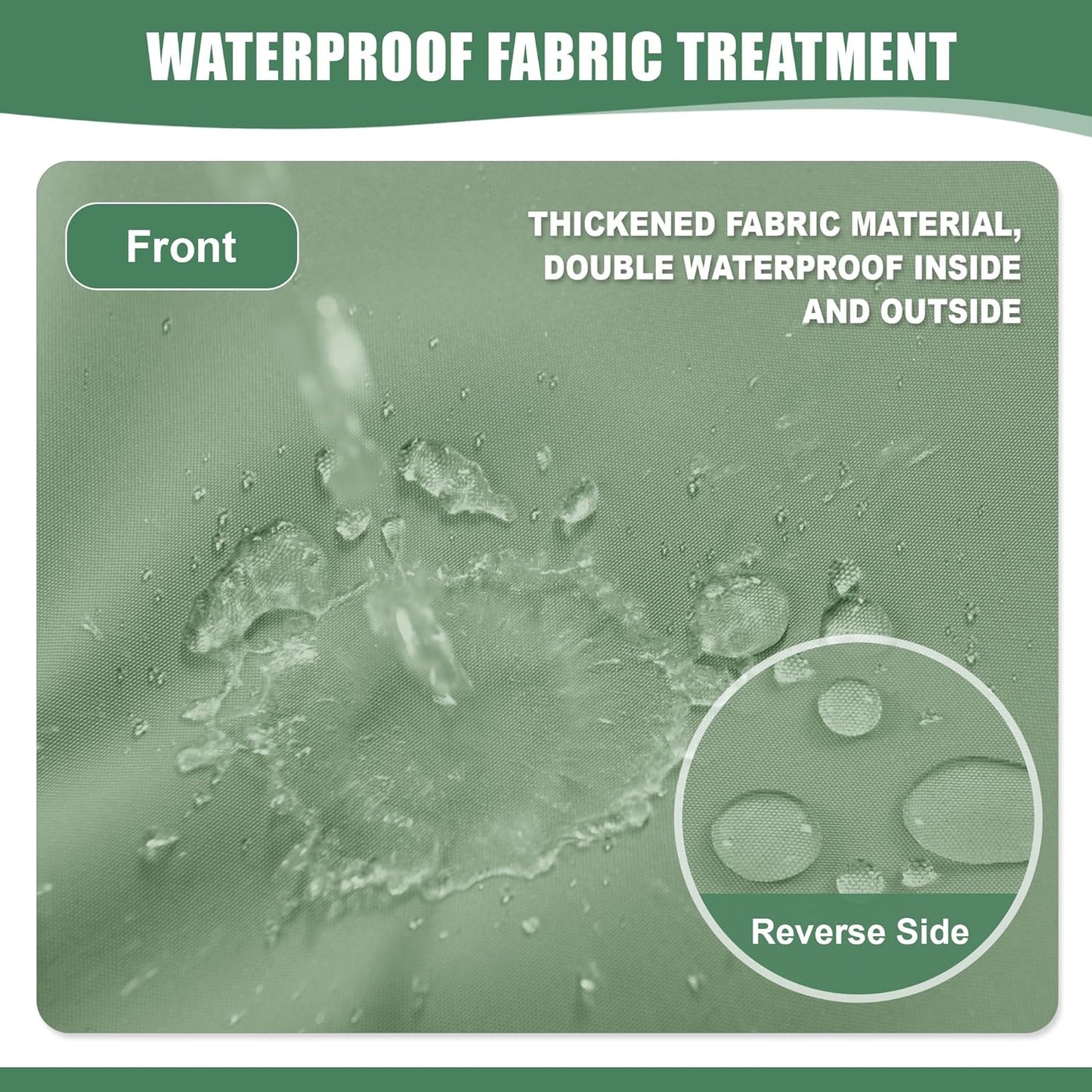 Chaise Lounge Cushions Outdoor Set of 2 - Waterproof and Fade Resistant Sun Lounger Replacement Cushions - Patio Lounger Pads with Removable Cover for Pool, Deck, 80 x 26 x 3 Inch, Sage Green