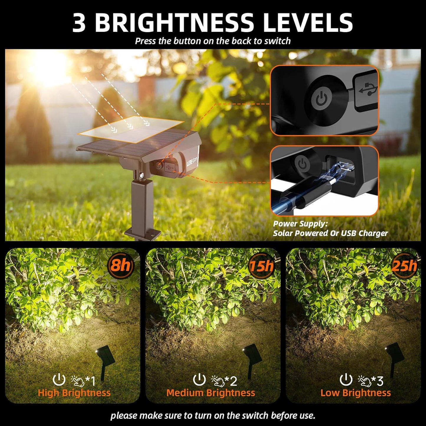 Solar Spot Lights,IP65 Waterproof 40 LED's Landscape Spotlights,3 Modes Outdoor Garden Lights, 360 Adjustable Lighting Angle, Solar Powered Wall Lights for Yard Porch 10 Pack