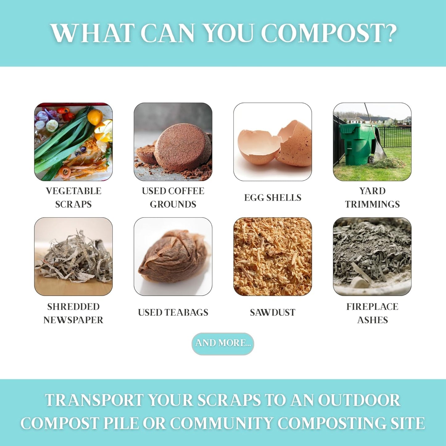 Martha Stewart Indoor Compost Bin | Countertop Composting Bucket for Kitchen | .7 Gallon Capacity | Includes Filter | Plant Based Materials | Charcoal Black