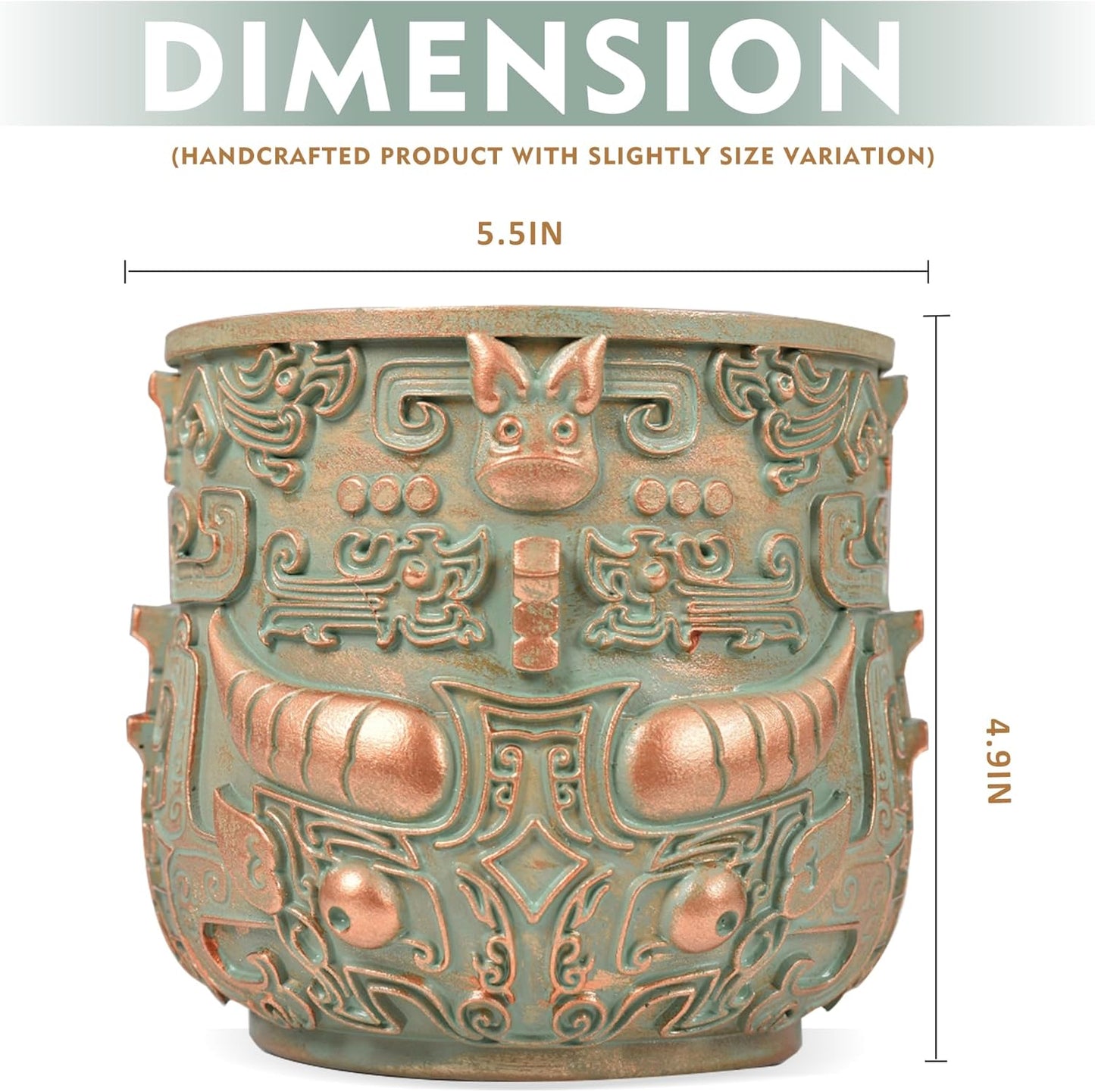 Tribal Vintage Face Planter,Lightweight Unique Plant Pots with Drainage,Eclectic Small Succulent Flower Planters Pots for Outdoor&Indoor Plants,Funny Garden Pot for Room Decor(5.5in)