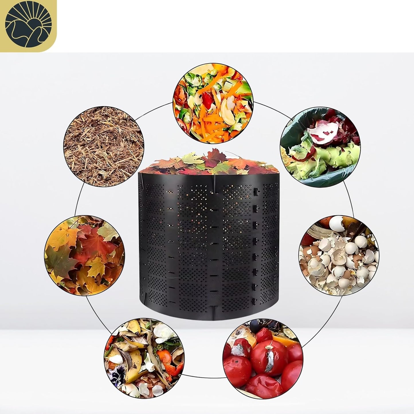 Compost Bins Outdoor Compost Bin Outdoor Composter Easy Assembling Large Capacity Yard Waste Bins Compost Bin Outside Outdoor Composting Bins