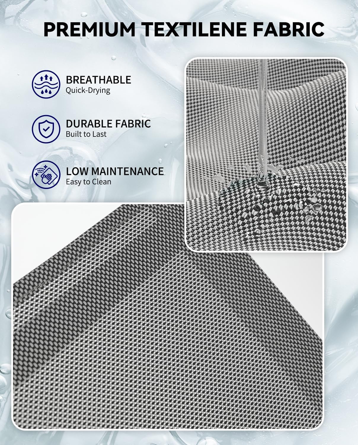 Aluminum Chaise Lounge Chair Outdoor, Foldable Patio Lounge Chair Assemble-Free, Pool Lounge Chairs with 5 Adjustable Backrest, Outdoor Lounge Chairs for Outside Poolside Beach Lawn Grey