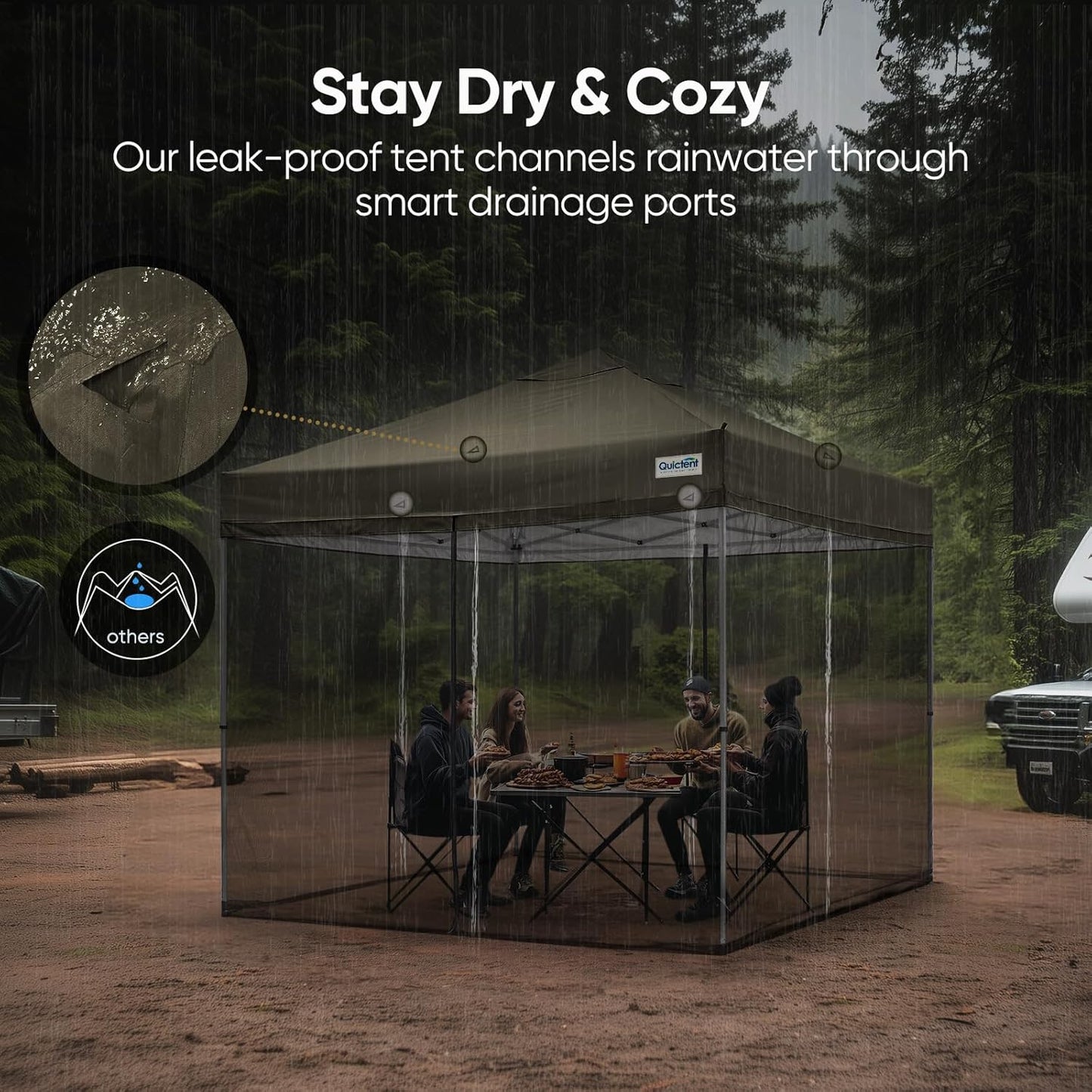 Quictent 10x10 Pop Up Canopy Tent, Instant Setup Gazebo for 1 Person, Portable & Compact, Waterproof & UV Protection, Ideal for Camping, Beach, Parties, and Outdoor Events