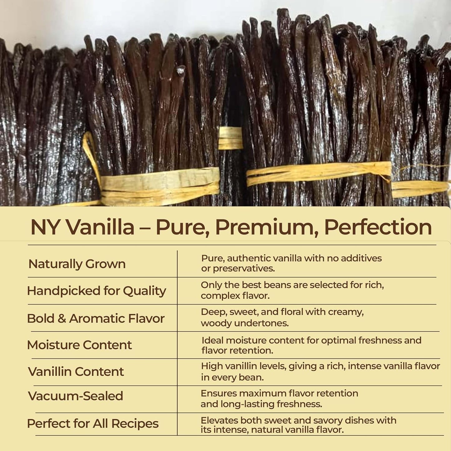 10 Whole Vanilla Beans Grade A+, Premium Bulk Vanilla Bean Pods For Making VanillaExtract and Baking, 6-8 Inches, Non GMO. by NYVanilla