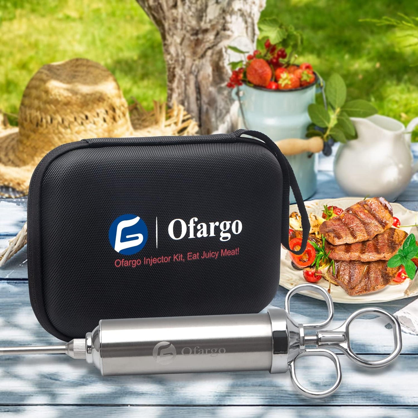 Meat Injector, Meat Injectors for Smoking with 3 Marinade Injector Needles; Injector Marinades for Meats, Turkey, Brisket; 2-oz